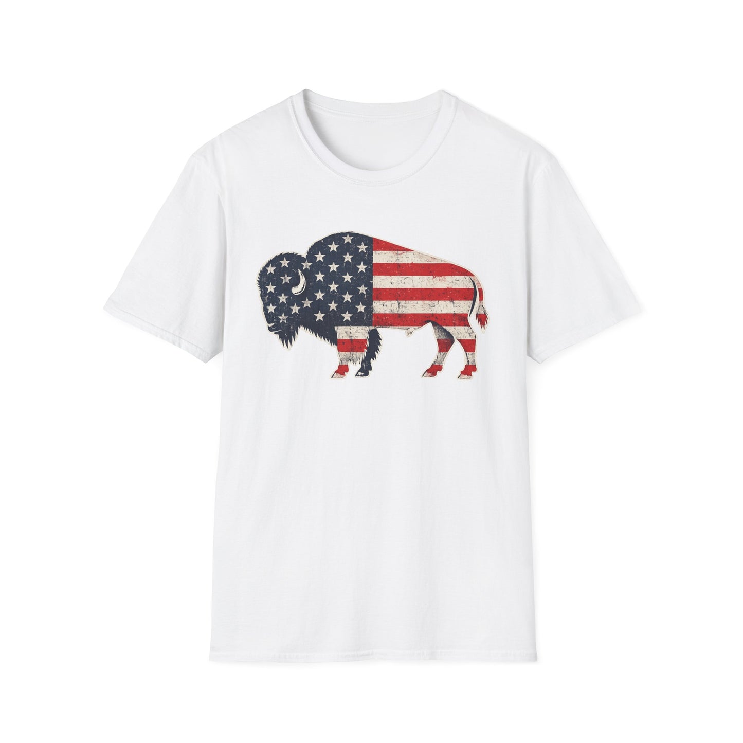 American Flag Buffalo T-Shirt – Patriotic Buffalo USA Graphic Tee | Teesrus716