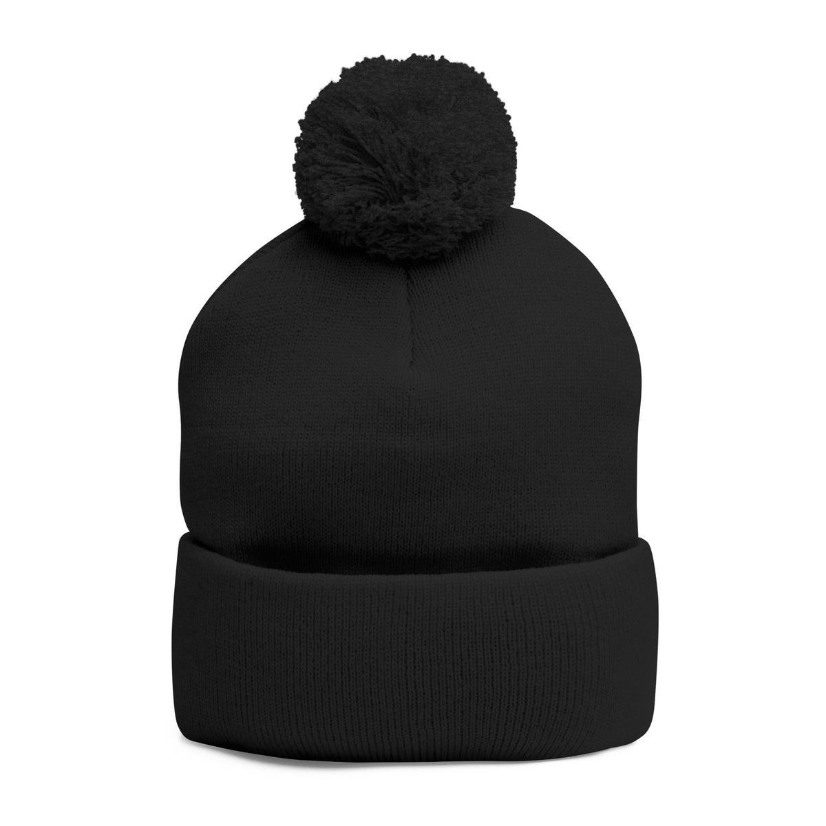 Embroidered Pom-Pom Knit Cap — 'Buffalo Football' Gray Winter Beanie