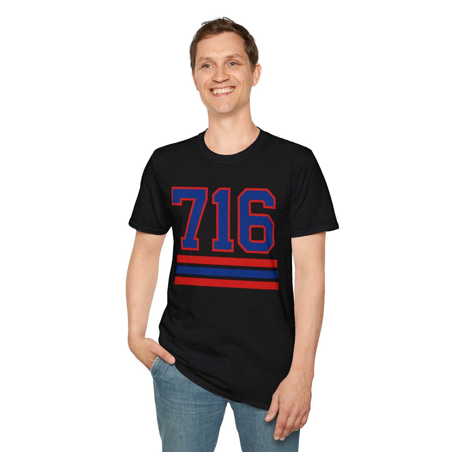 716 Buffalo T-Shirt – Retro Area Code Athletic Graphic Tee | Teesrus716