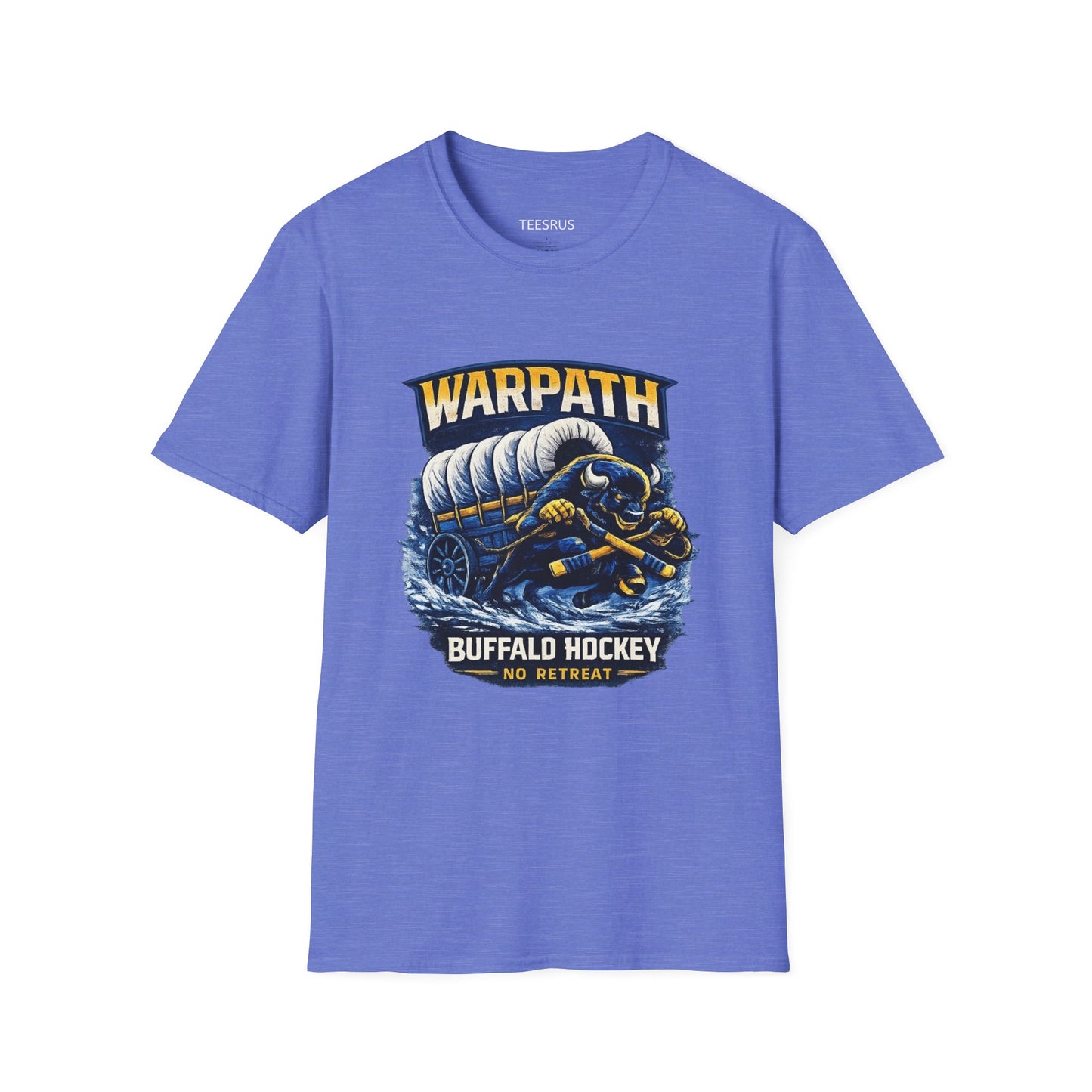 Buffalo Hockey Warpath Wear T-Shirt — Blue & Gold Team Tee