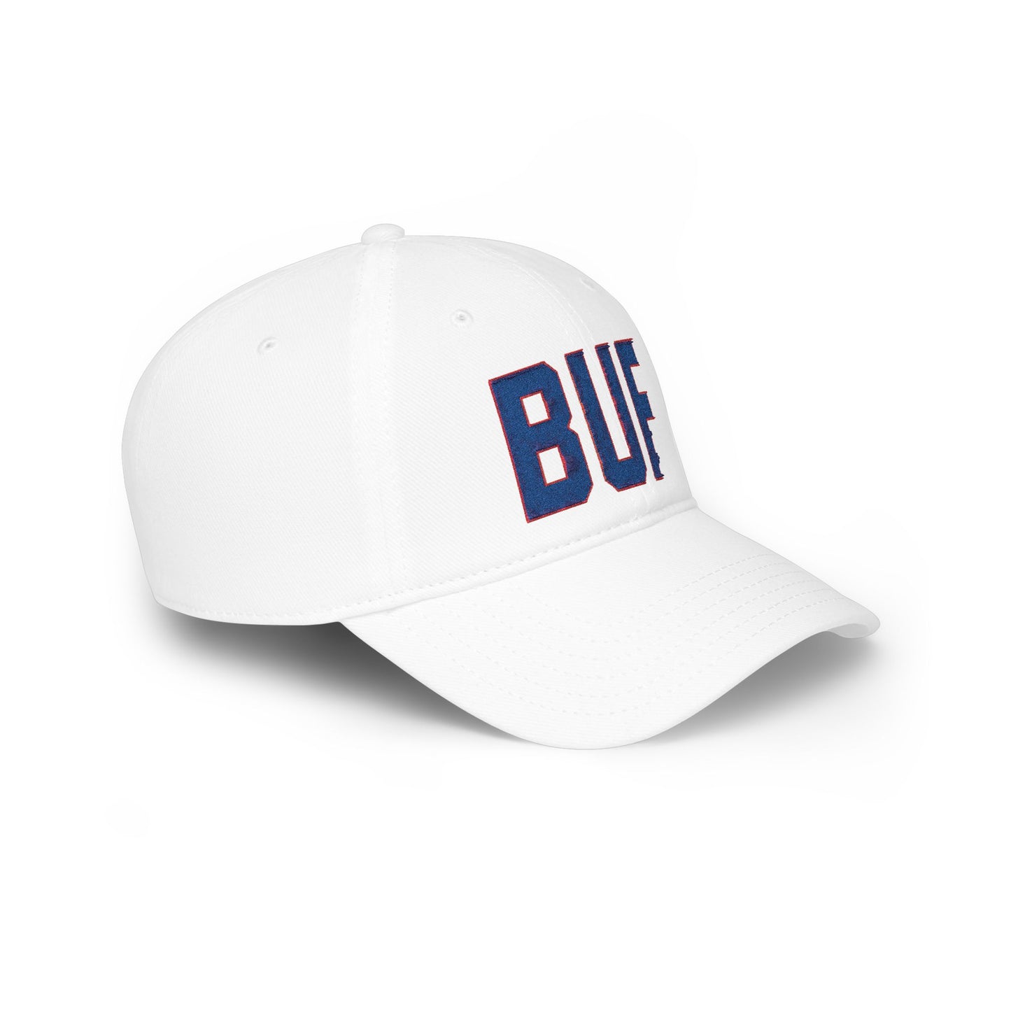 BUF Buffalo Football Hat – White Embroidered Hat