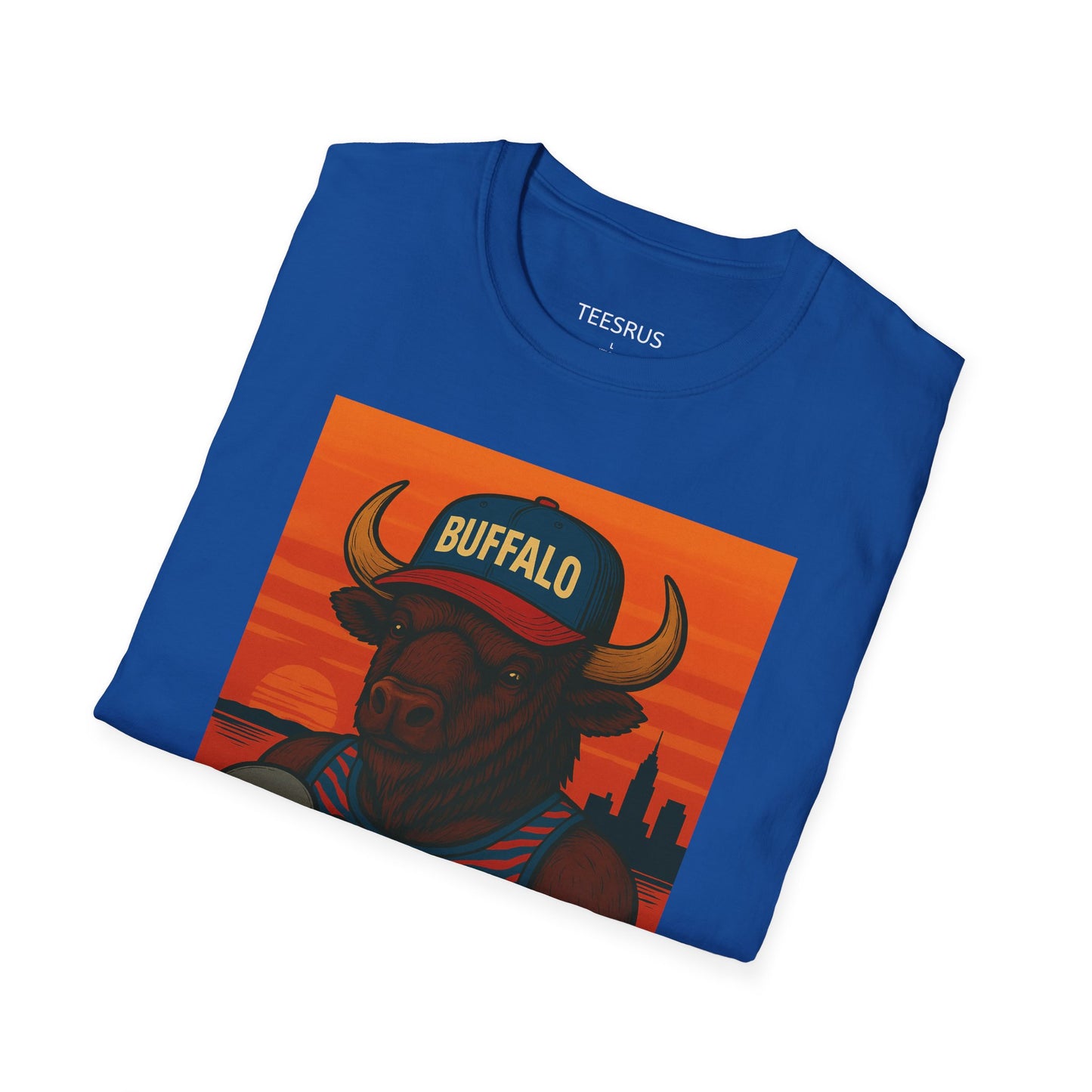 Buffalo Graphic T-Shirt – Buffalo Feeding Baby Dolphin Design | Teesrus716