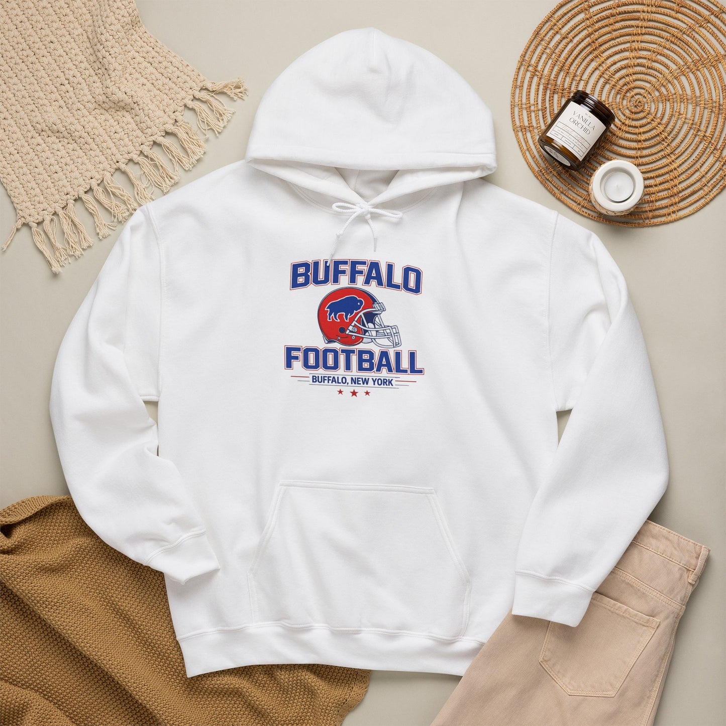Buffalo Football Hoodie | Vintage Buffalo Helmet Pullover Hoodie | Buffalo NY Fan Apparel
