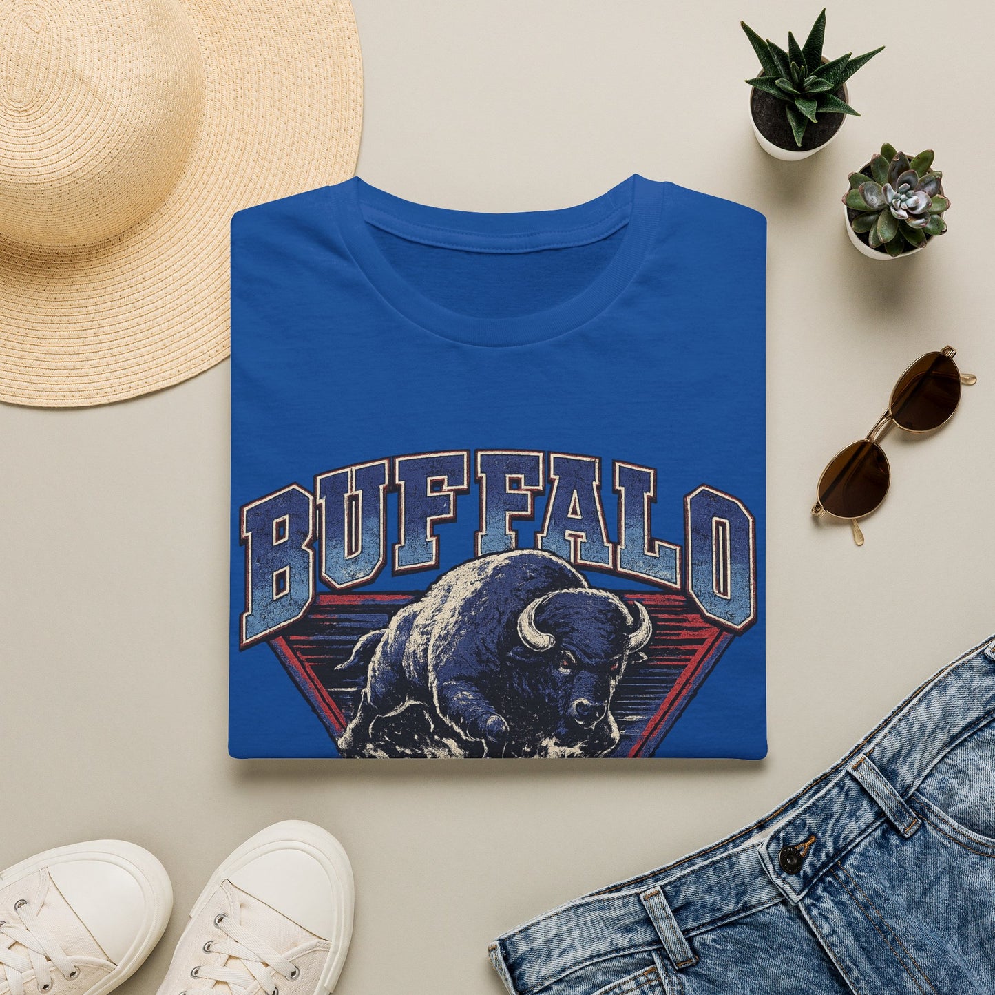 Vintage Buffalo Football T-Shirt – Charging Bison Graphic Tee | Buffalo Fan Apparel