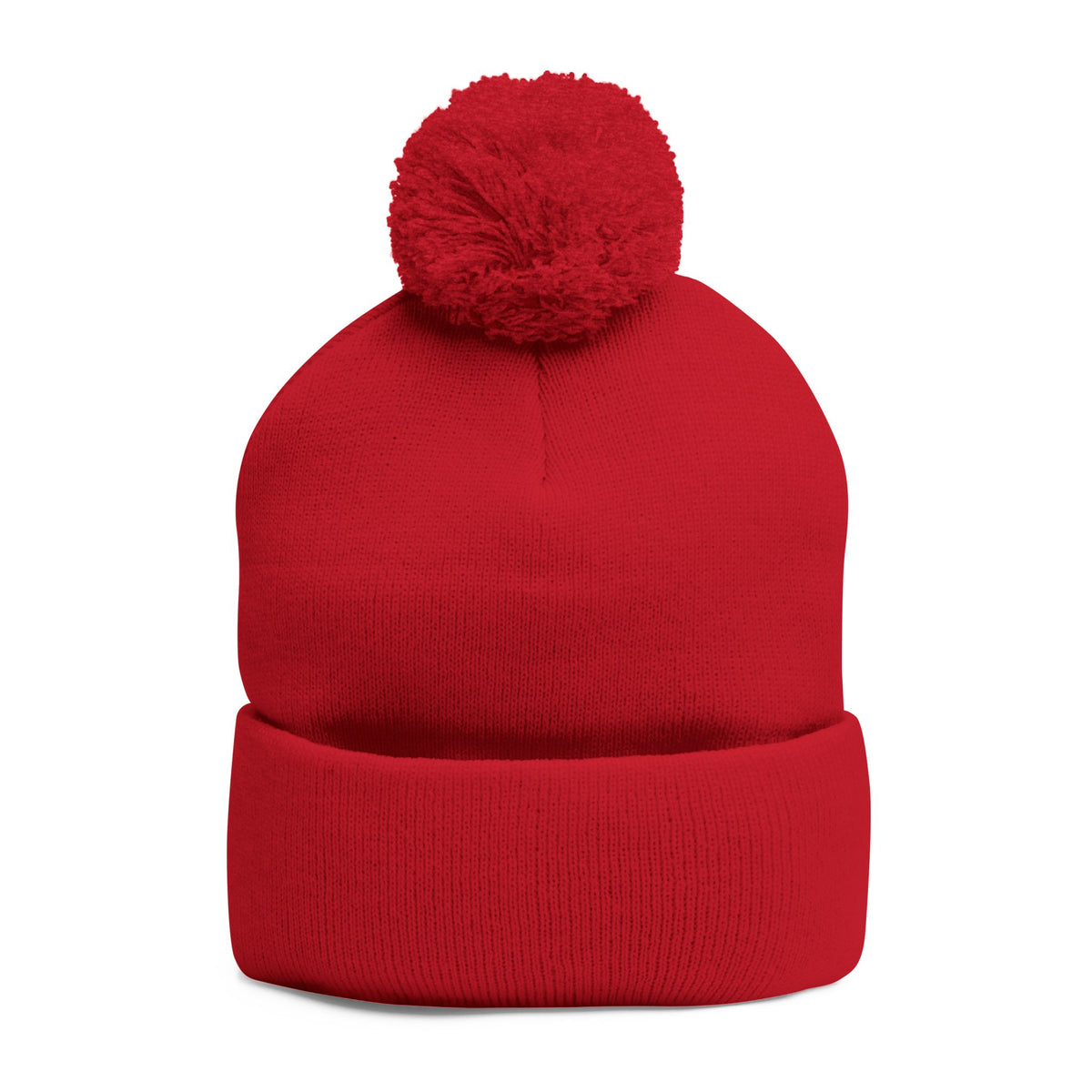 Embroidered Pom-Pom Knit Cap — 'Buffalo Football' Gray Winter Beanie