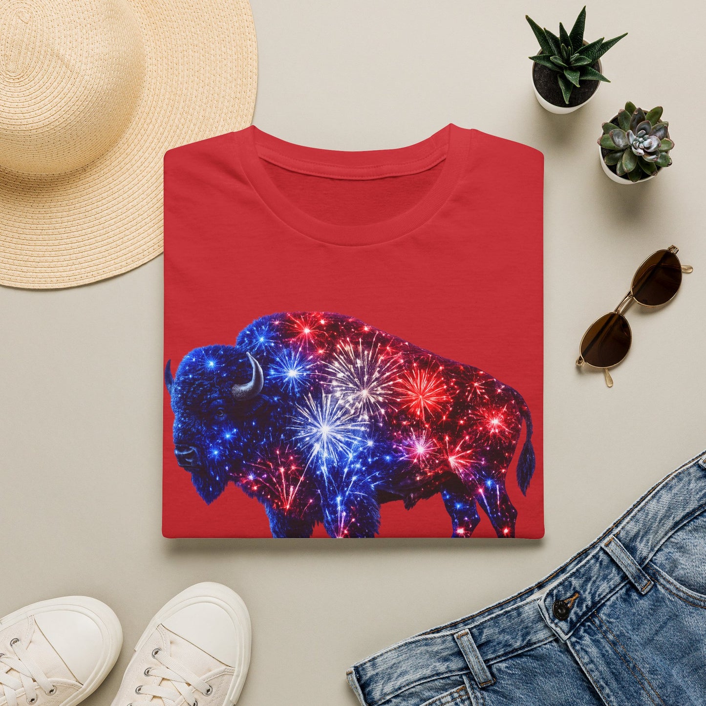 Buffalo Fireworks T-Shirt — Patriotic 4th of July USA Tee