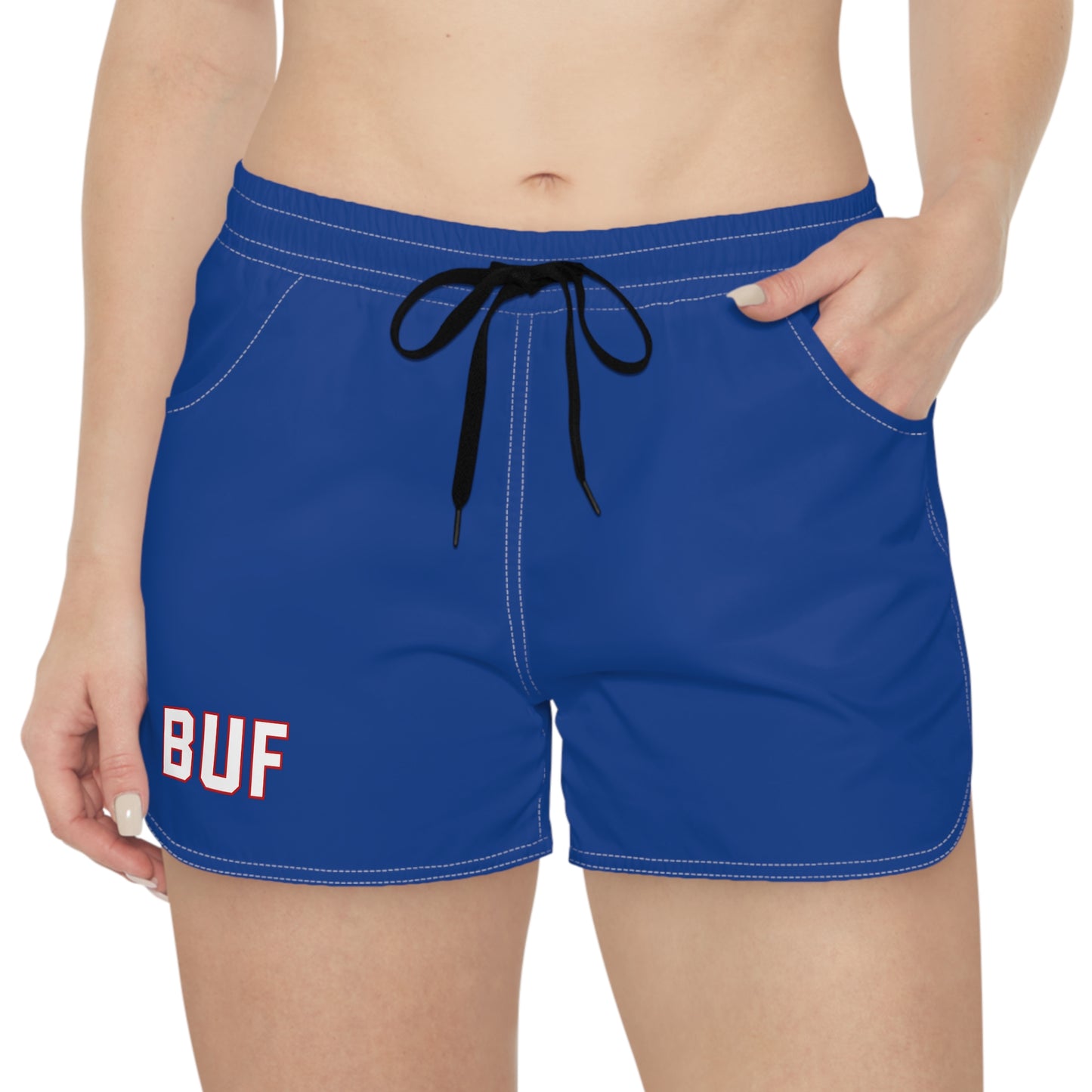 BUF Monogram Women's Casual Shorts – Blue Athletic Lounge Shorts