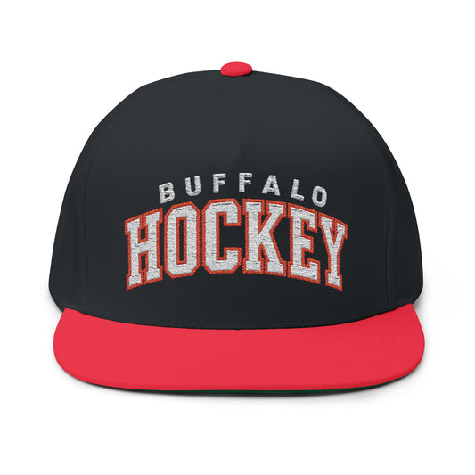 Buffalo Hockey Hat – Red, Black & White Embroidered Snapback