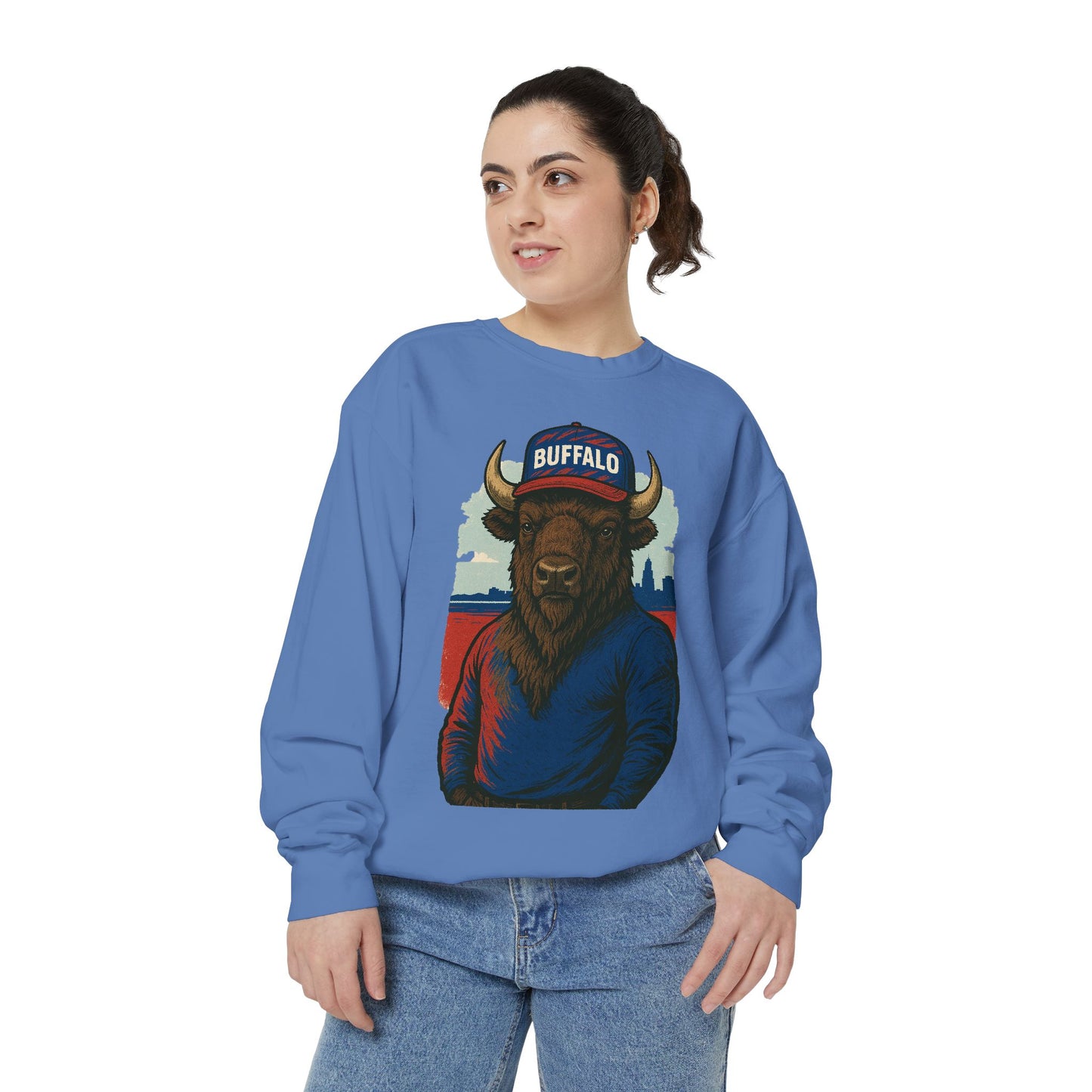 Buffalo Wearing Buffalo -Dyed Sweatshirt