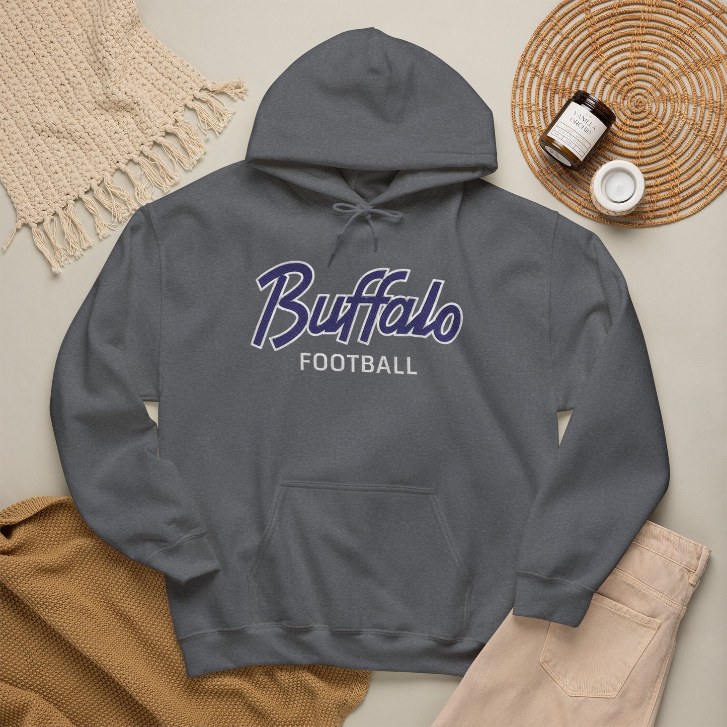 Buffalo Football Nickel City Hoodie | Vintage Embroidered Buffalo Football Hooded Sweatshirt