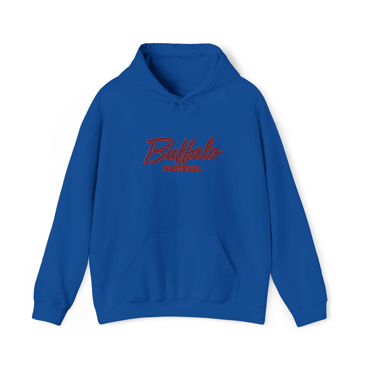Buffalo Football Hoodie — Vintage Script Sports Pullover - EMBROIDERED