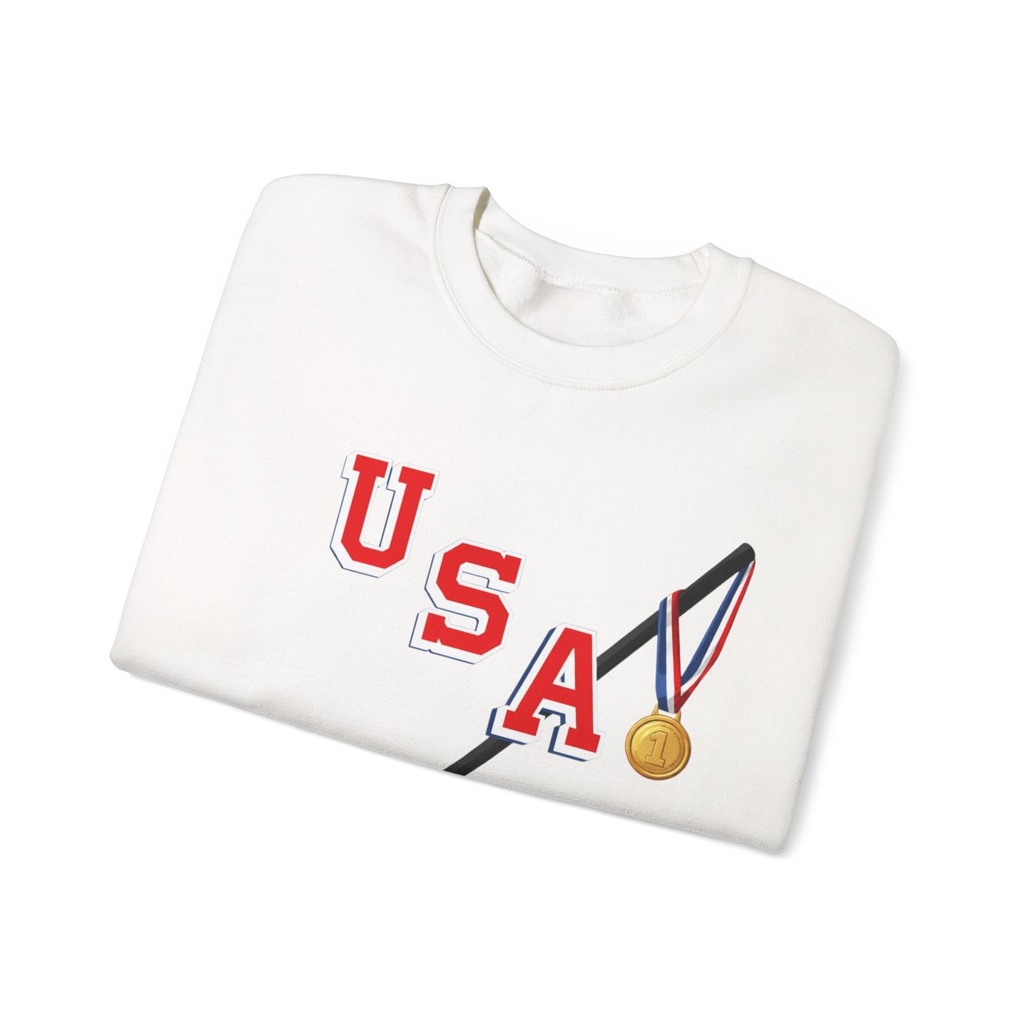 USA Hockey Sweatshirt with Gold Medal Graphic