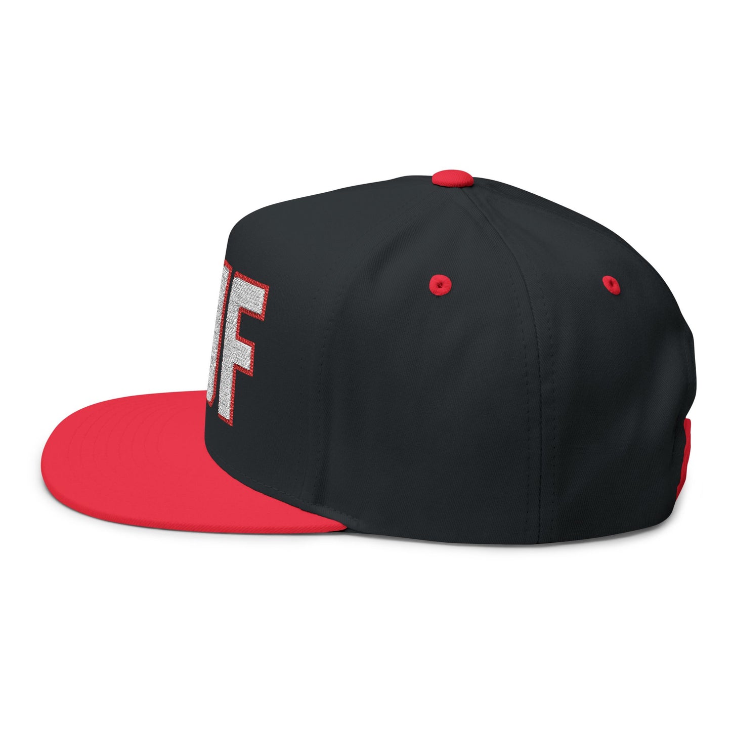 Buffalo Flat Bill Hat – BUF Black & Red Snapback Cap | Retro Varsity Embroidered Hat | Teesrus716