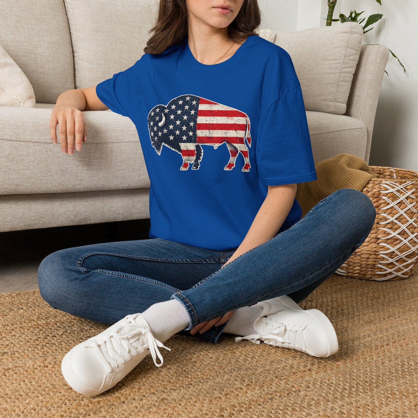 American Flag Buffalo T-Shirt – Patriotic Buffalo USA Graphic Tee | Teesrus716