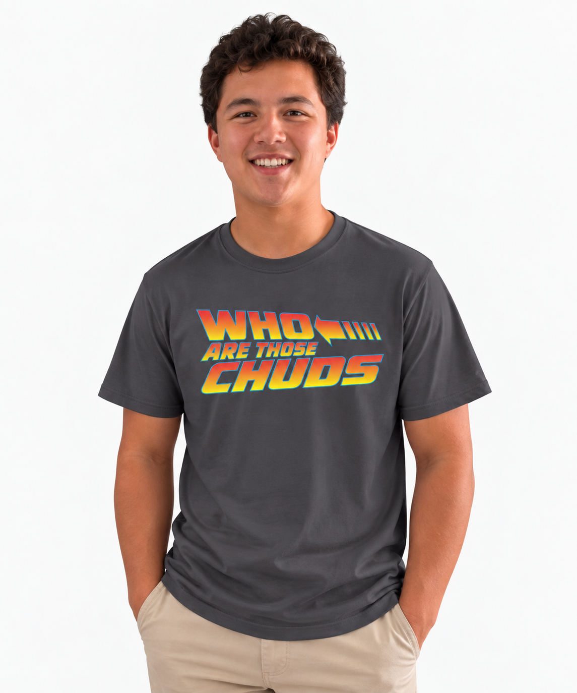 T-Shirt — "Who Are Those Chodes?" Retro Gradient Graphic Tee