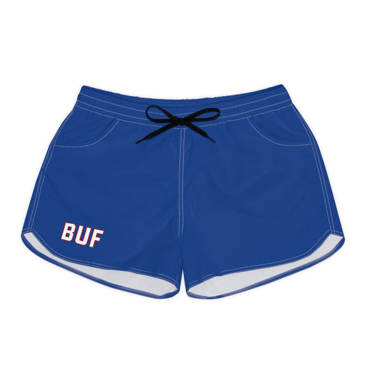 BUF Monogram Women's Casual Shorts – Blue Athletic Lounge Shorts