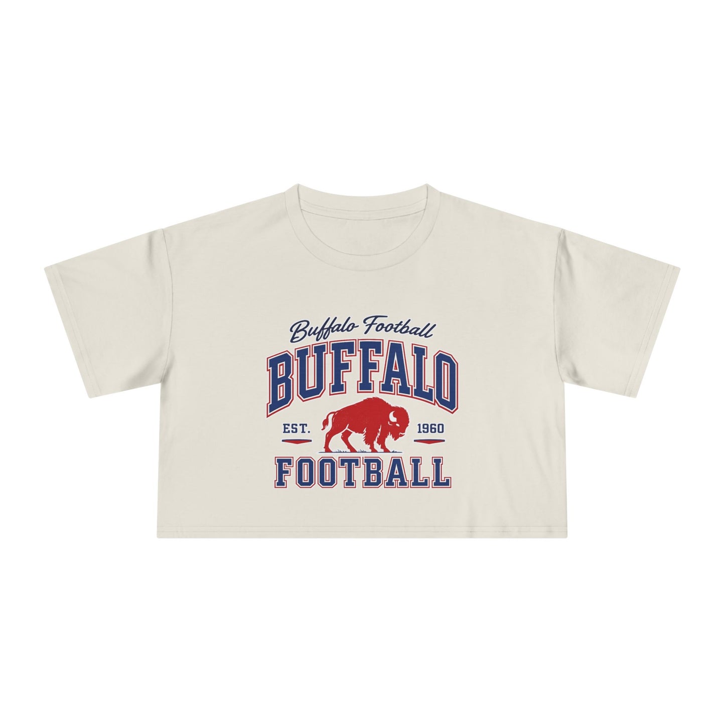 Buffalo Football Women's Crop Tee | Vintage Buffalo Game Day Shirt | Buffalo NY Football Cropped T-Shirt | Retro Fan Apparel
