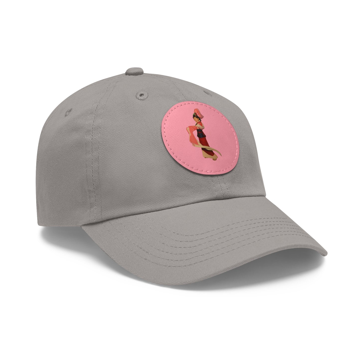 Vintage Pin-Up Leather Patch Dad Hat — Retro Pinup Girl Embroidered Cap