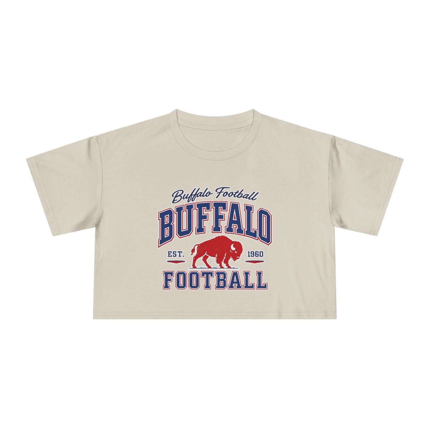 Buffalo Football Women's Crop Tee | Vintage Buffalo Game Day Shirt | Buffalo NY Football Cropped T-Shirt | Retro Fan Apparel