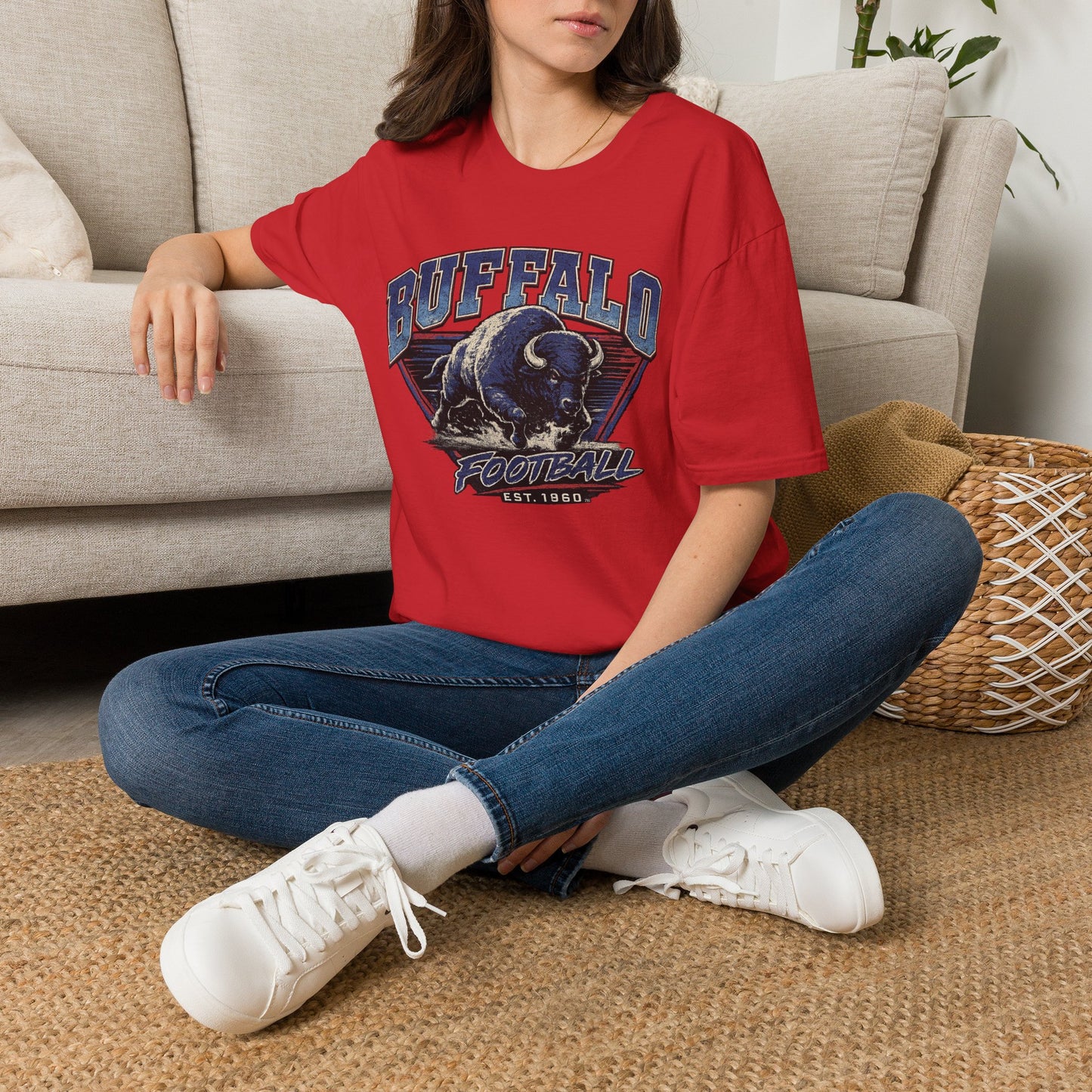 Vintage Buffalo Football T-Shirt – Charging Bison Graphic Tee | Buffalo Fan Apparel