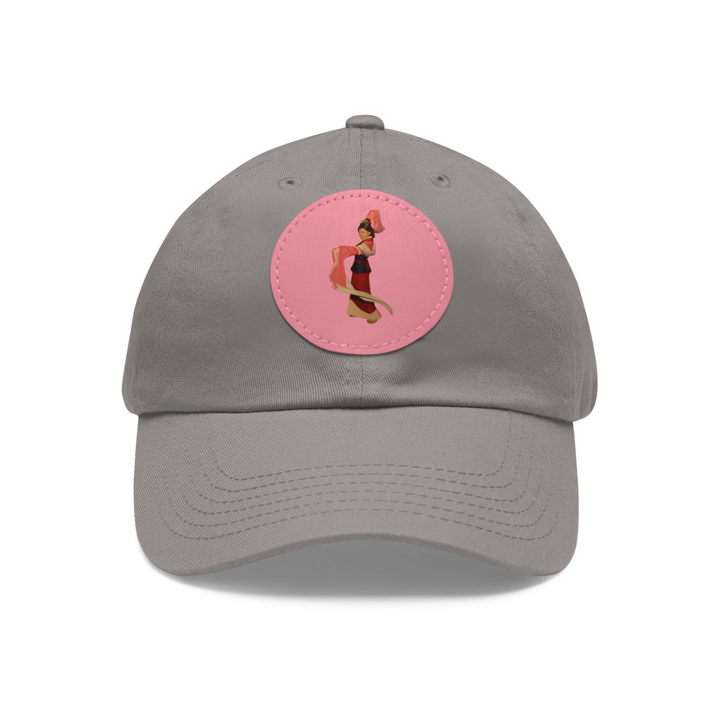 Vintage Pin-Up Leather Patch Dad Hat — Retro Pinup Girl Embroidered Cap