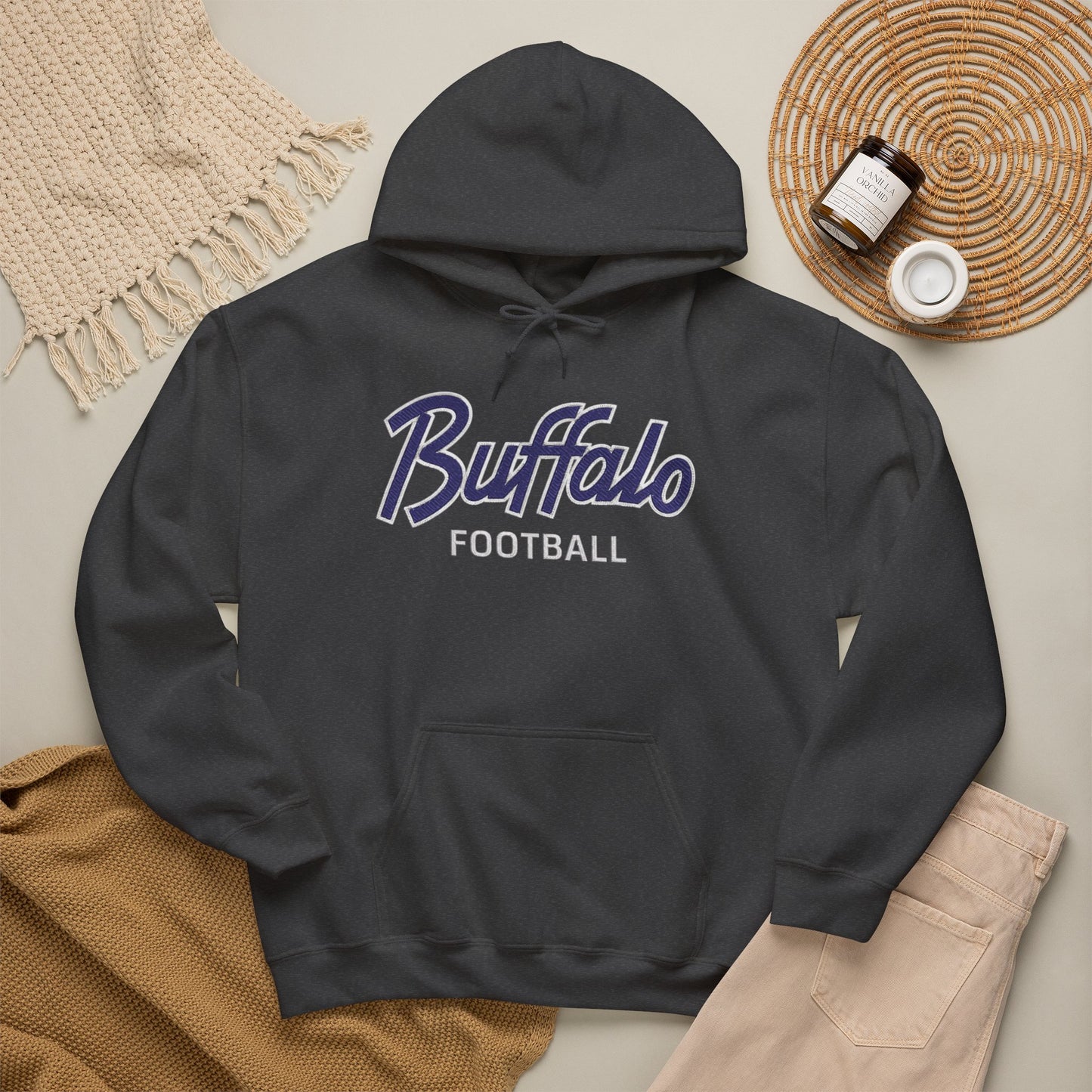 Buffalo Football Nickel City Hoodie | Vintage Embroidered Buffalo Football Hooded Sweatshirt