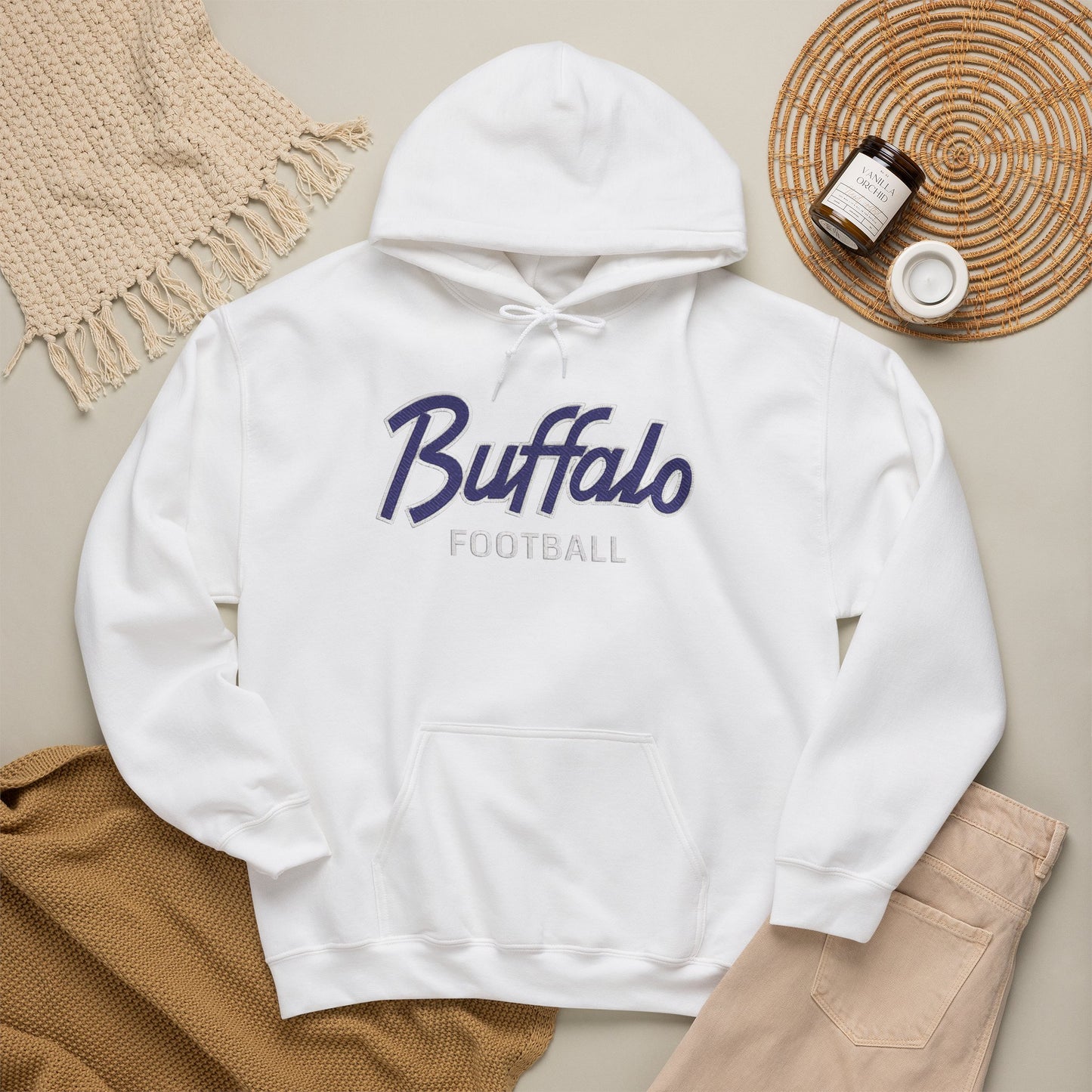 Buffalo Football Nickel City Hoodie | Vintage Embroidered Buffalo Football Hooded Sweatshirt
