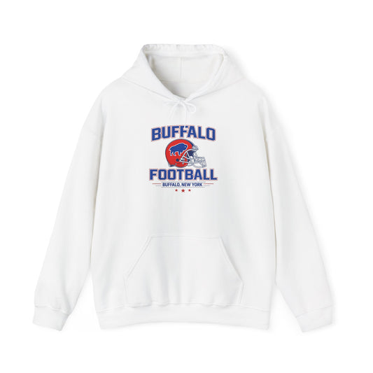 Buffalo Football Hoodie | Vintage Buffalo Helmet Pullover Hoodie | Buffalo NY Fan Apparel