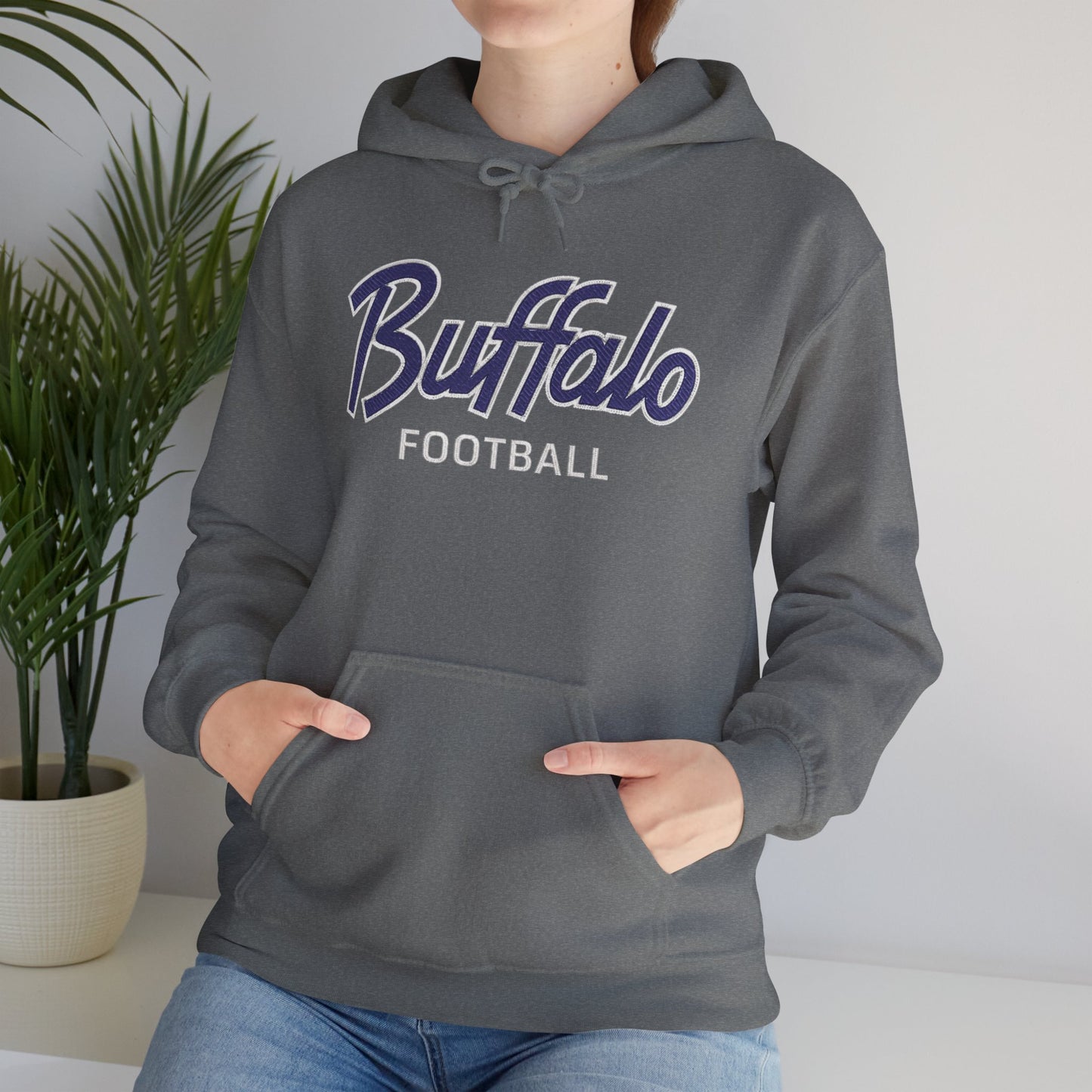 Buffalo Football Nickel City Hoodie | Vintage Embroidered Buffalo Football Hooded Sweatshirt