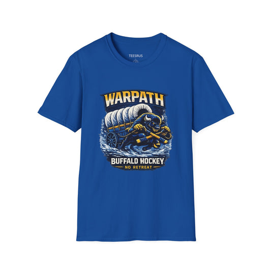 Buffalo Hockey Warpath Wear T-Shirt — Blue & Gold Team Tee