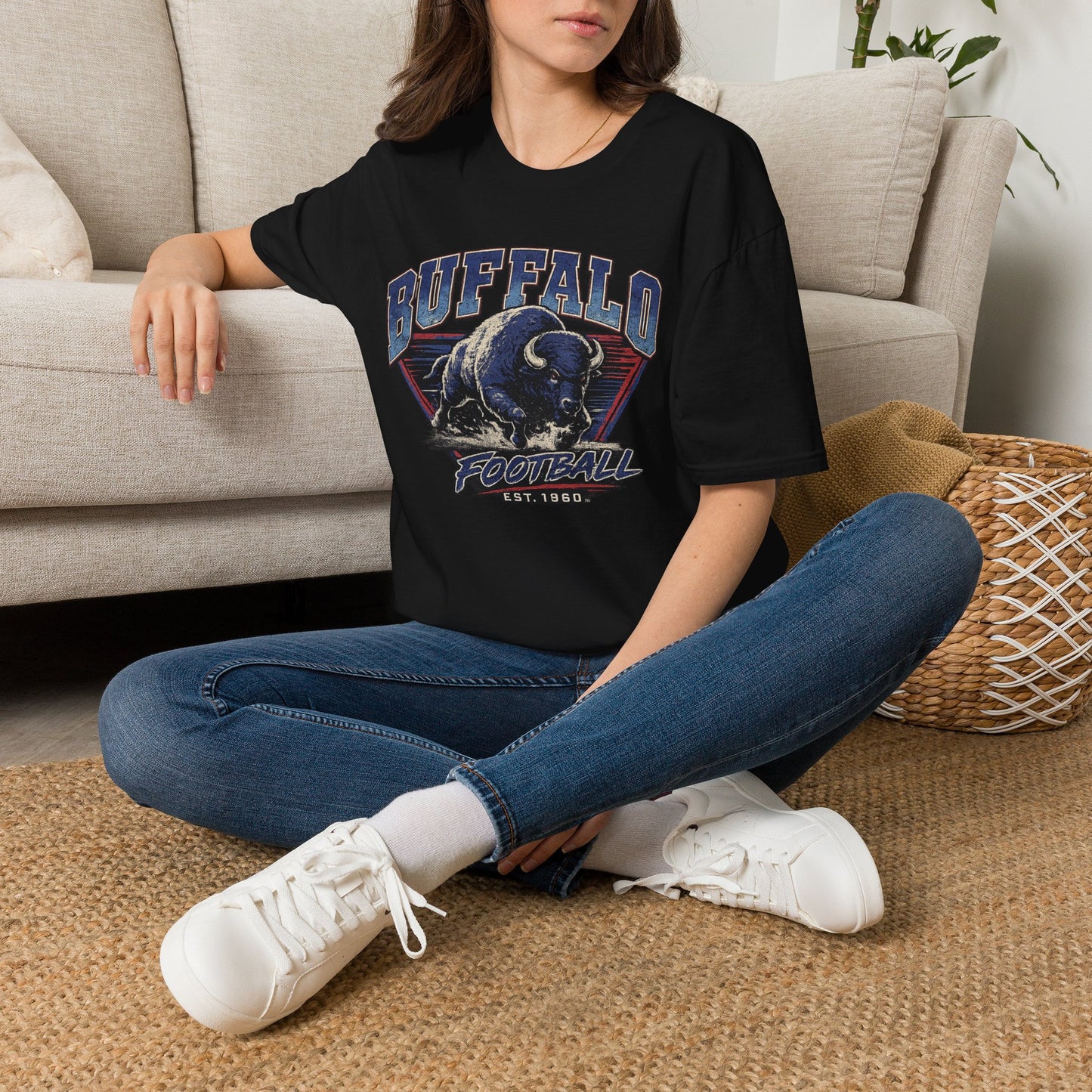 Vintage Buffalo Football T-Shirt – Charging Bison Graphic Tee | Buffalo Fan Apparel