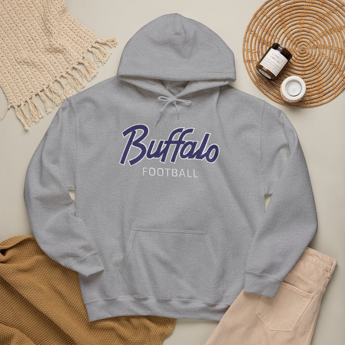 Buffalo Football Nickel City Hoodie | Vintage Embroidered Buffalo Football Hooded Sweatshirt