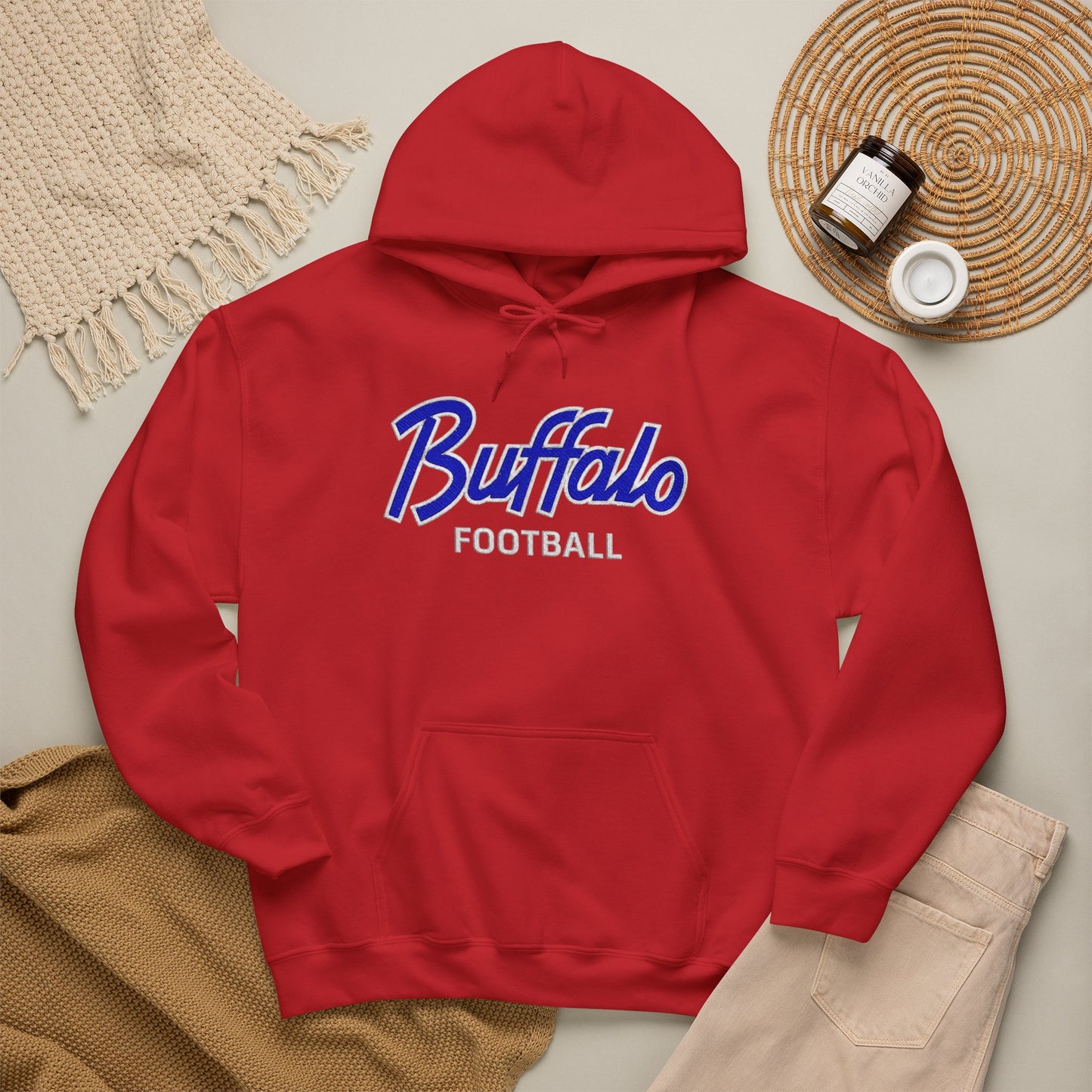 Buffalo Football Hoodie – Retro Buffalo Football Sweatshirt | Red & Blue