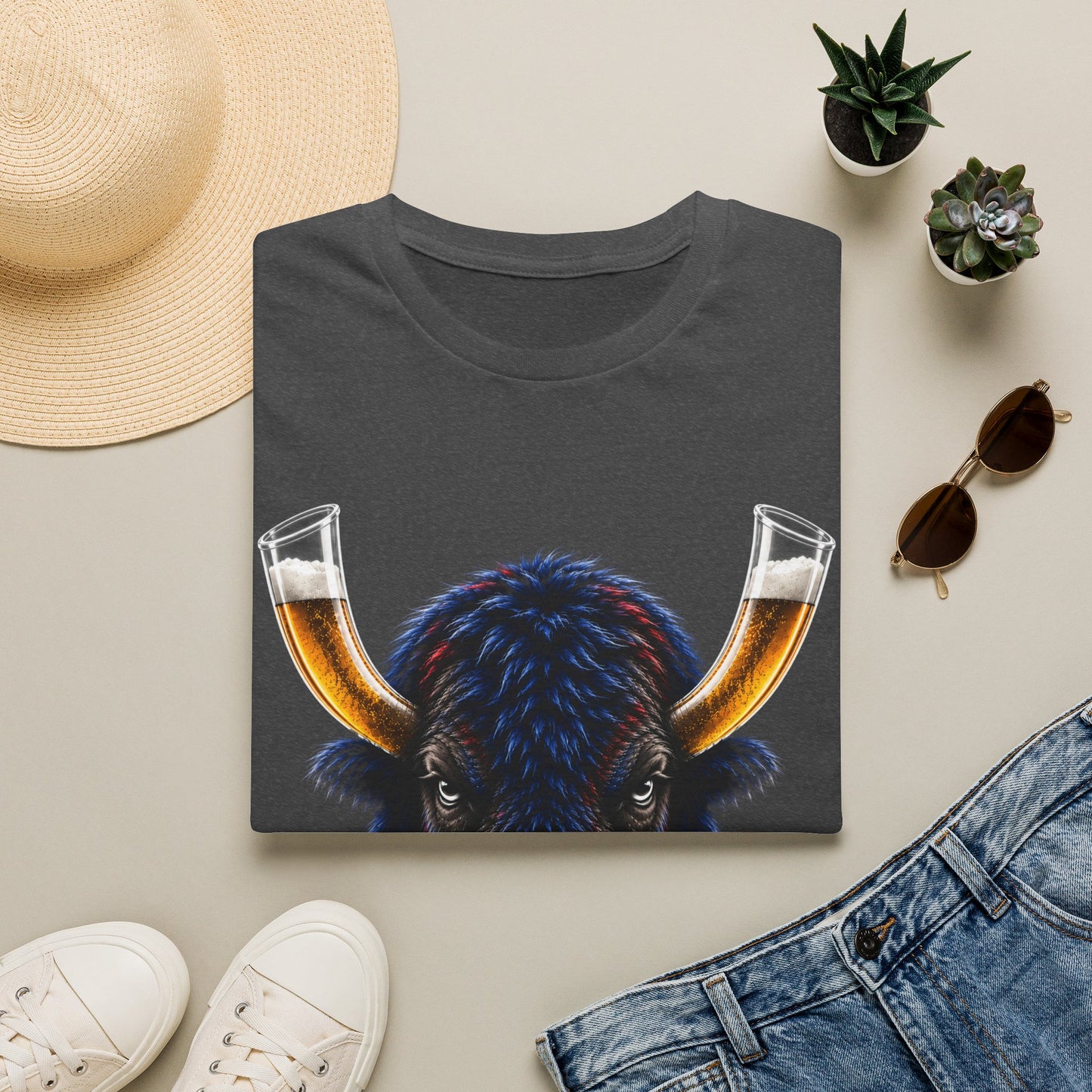 Buffalo Beer Horn T-Shirt – Buffalo Football Tailgate Shirt | 716 Game Day Apparel