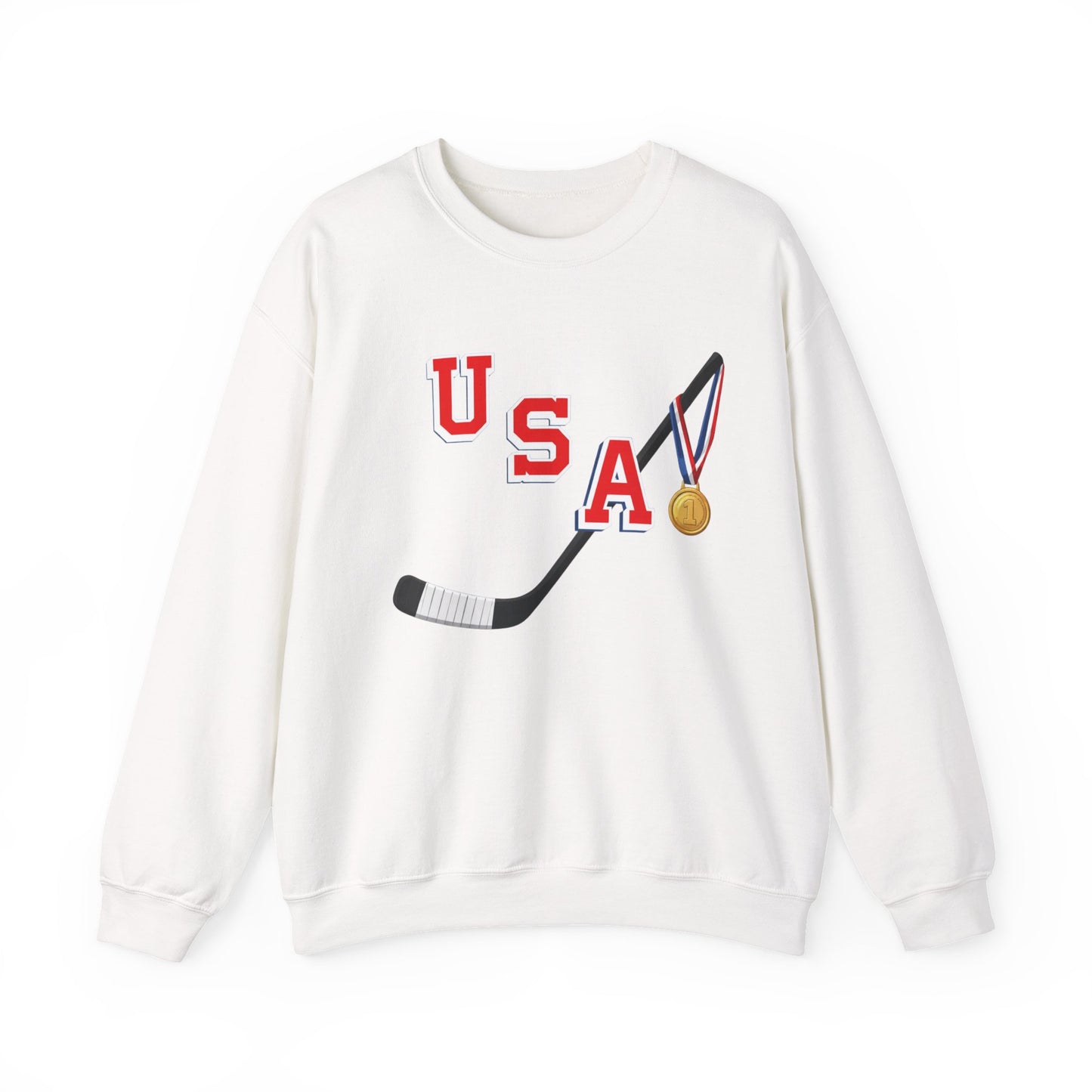USA Hockey Sweatshirt with Gold Medal Graphic