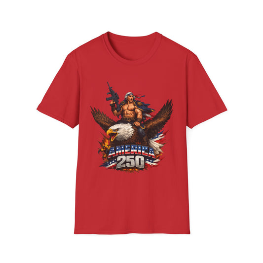Patriotic Eagle Soldier T‑Shirt — '250' Graphic USA Freedom Tee