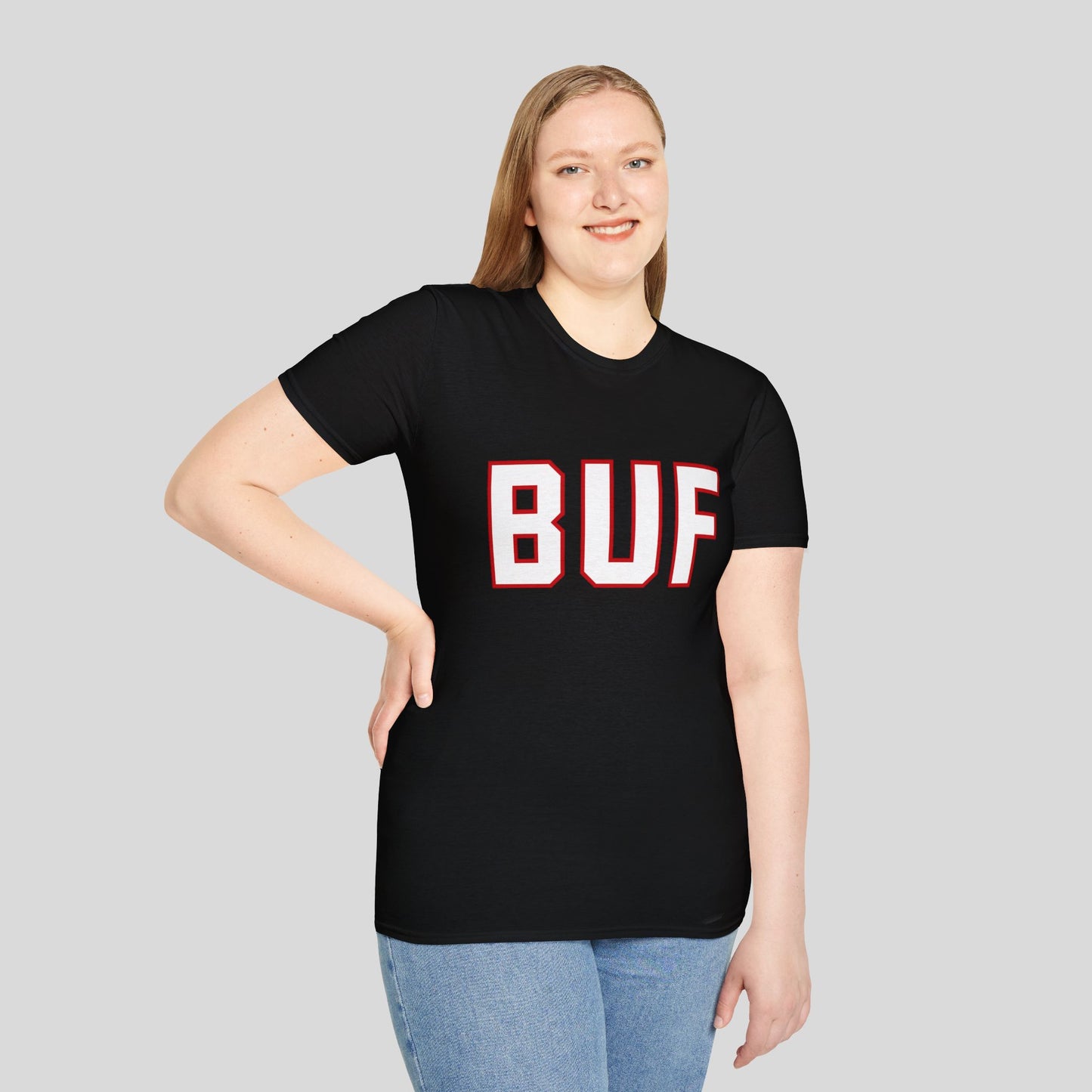 BUF Buffalo Hockey T-Shirt – Retro Red & Black Collegiate Graphic Tee | Teesrus716