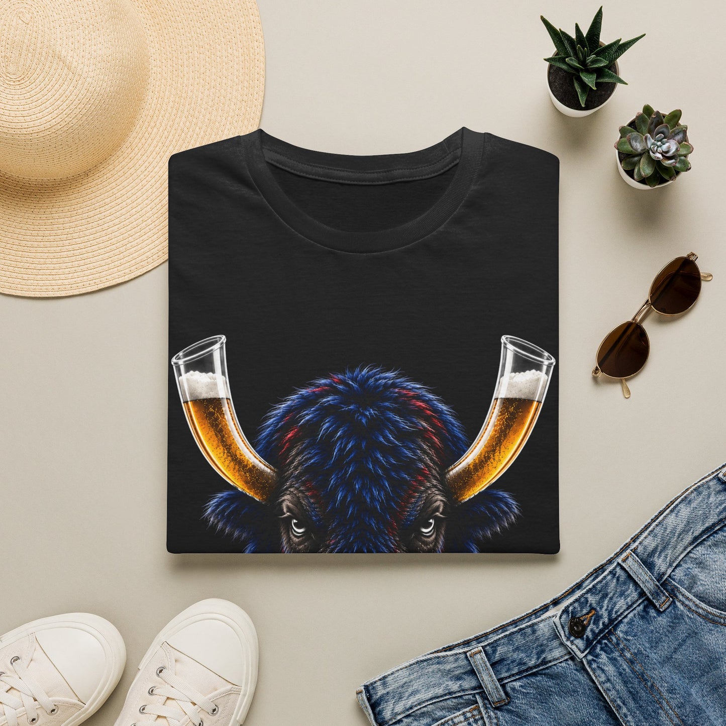 Buffalo Beer Horn T-Shirt – Buffalo Football Tailgate Shirt | 716 Game Day Apparel
