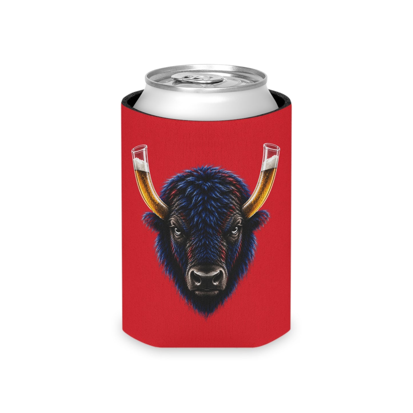 Buffalo Football Beer Can Cooler – Buffalo Beer Horn Tailgate Koozie