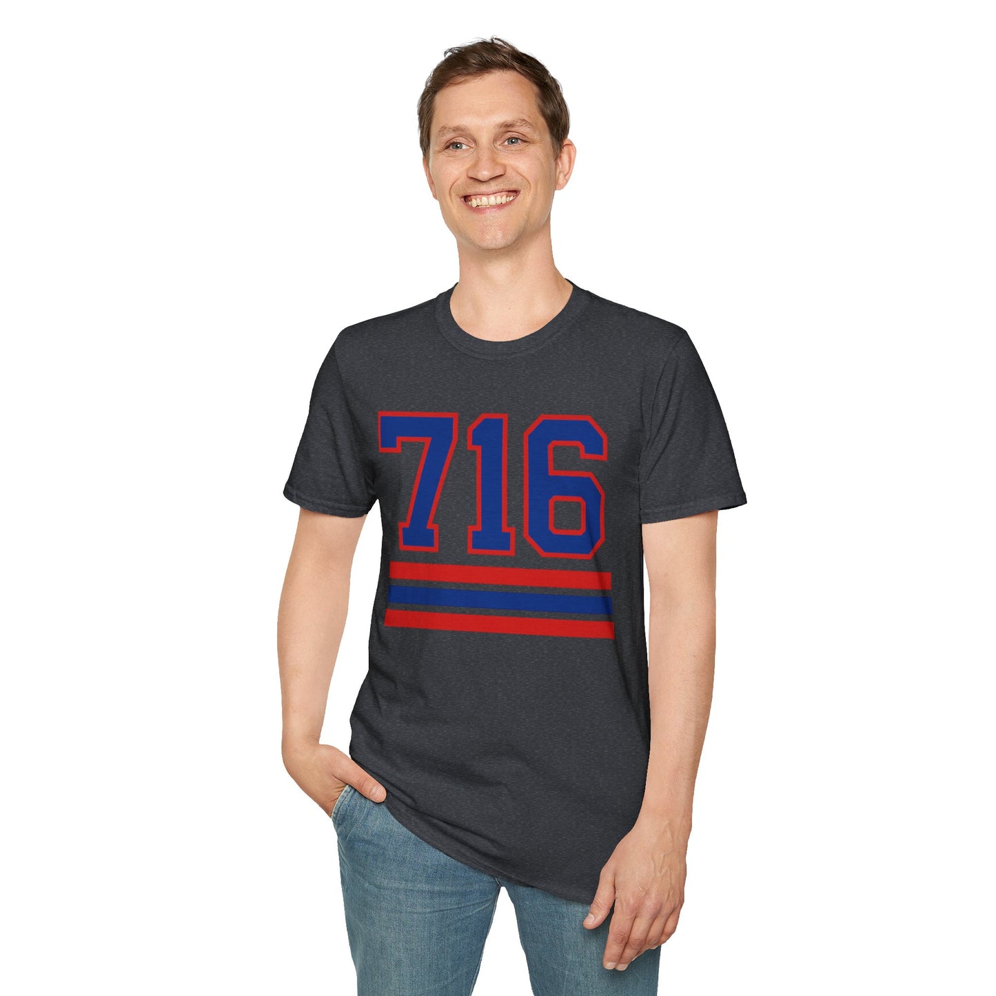 716 Buffalo T-Shirt – Retro Area Code Athletic Graphic Tee | Teesrus716