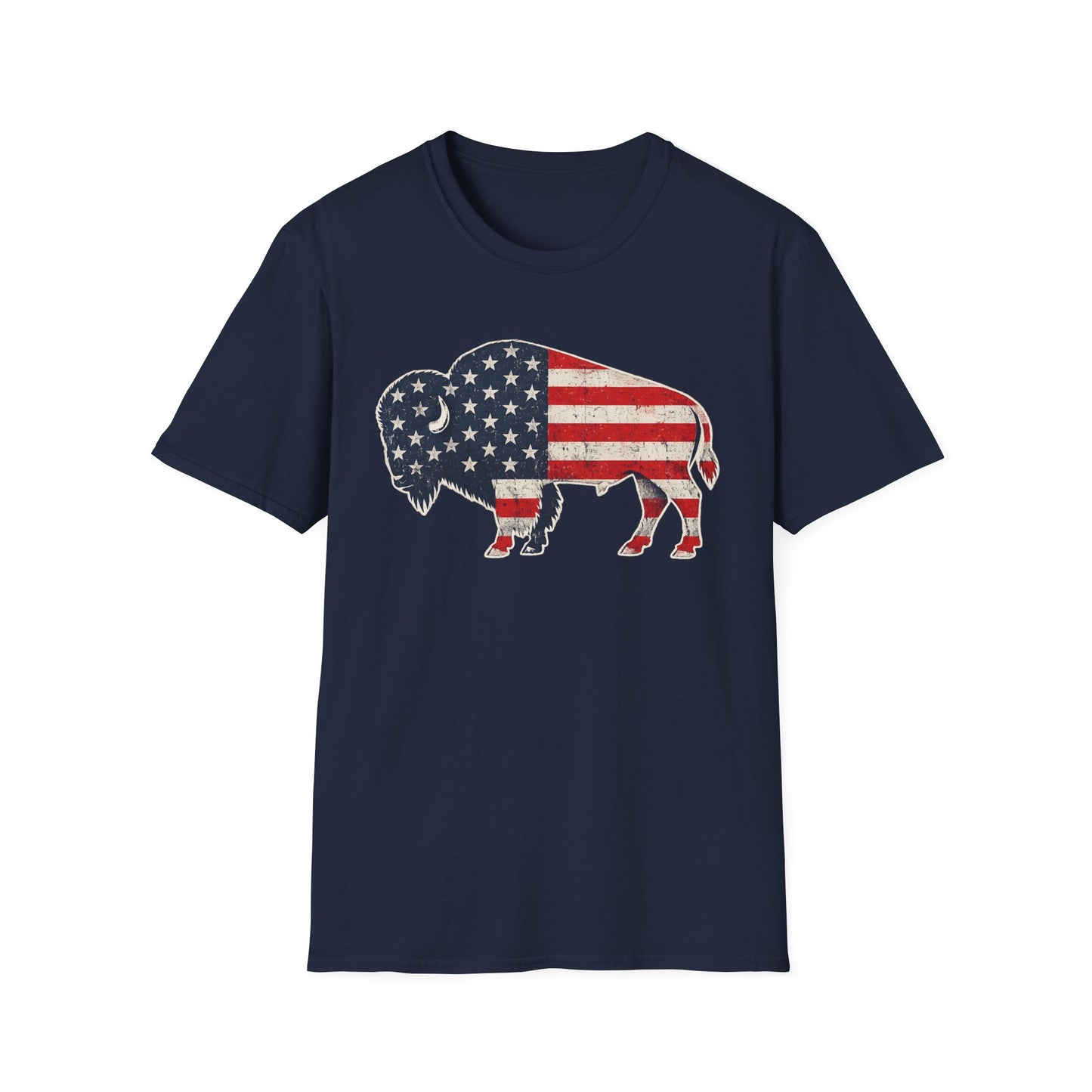 American Flag Buffalo T-Shirt – Patriotic Buffalo USA Graphic Tee | Teesrus716