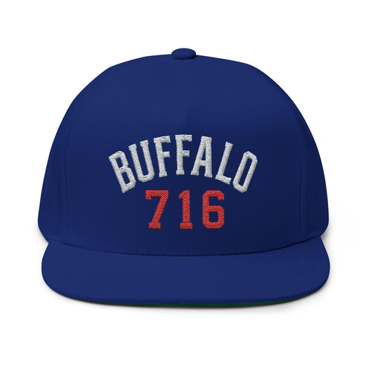 Buffalo 716 Flat Bill Hat | Embroidered Buffalo Snapback Cap | Buffalo Football Apparel