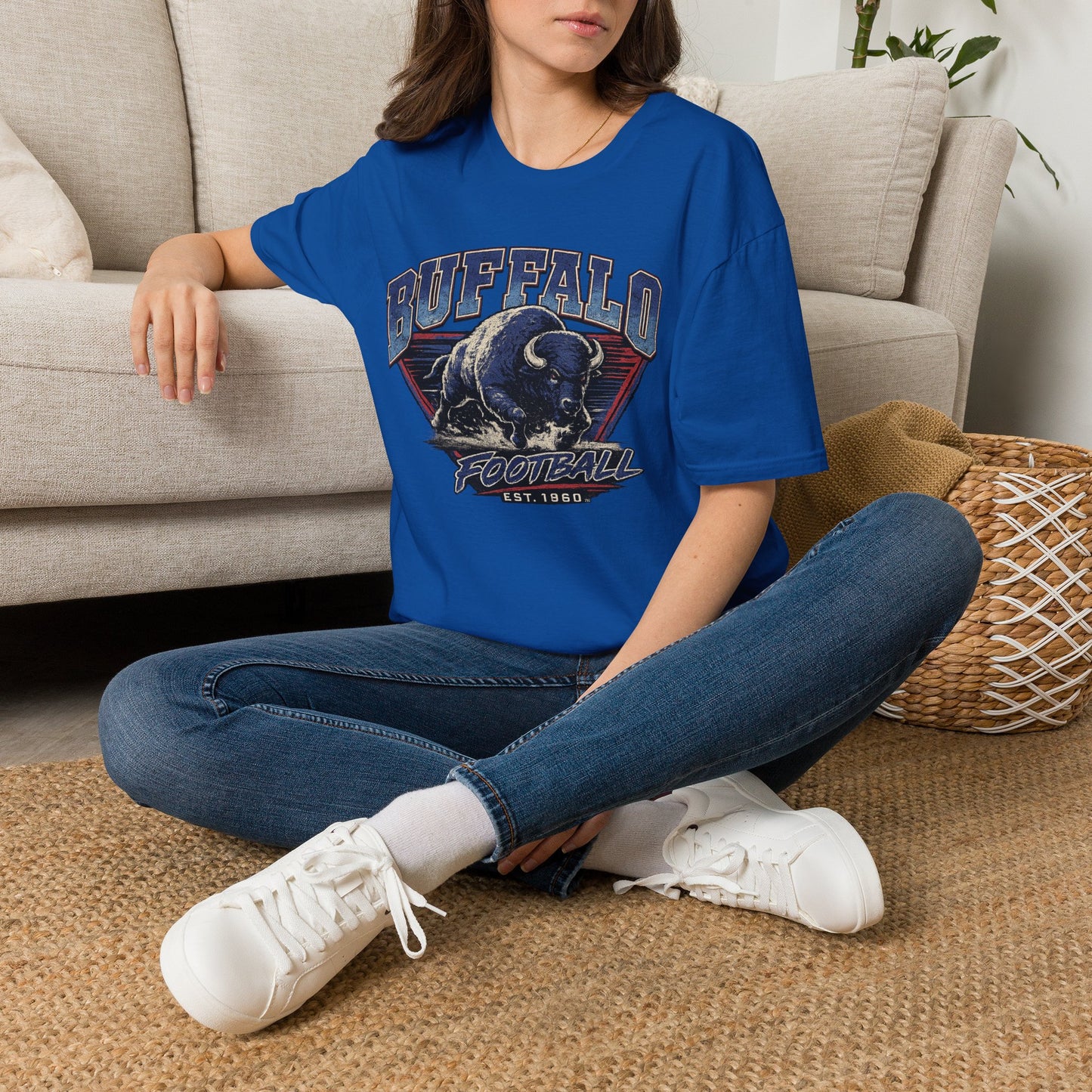 Vintage Buffalo Football T-Shirt – Charging Bison Graphic Tee | Buffalo Fan Apparel