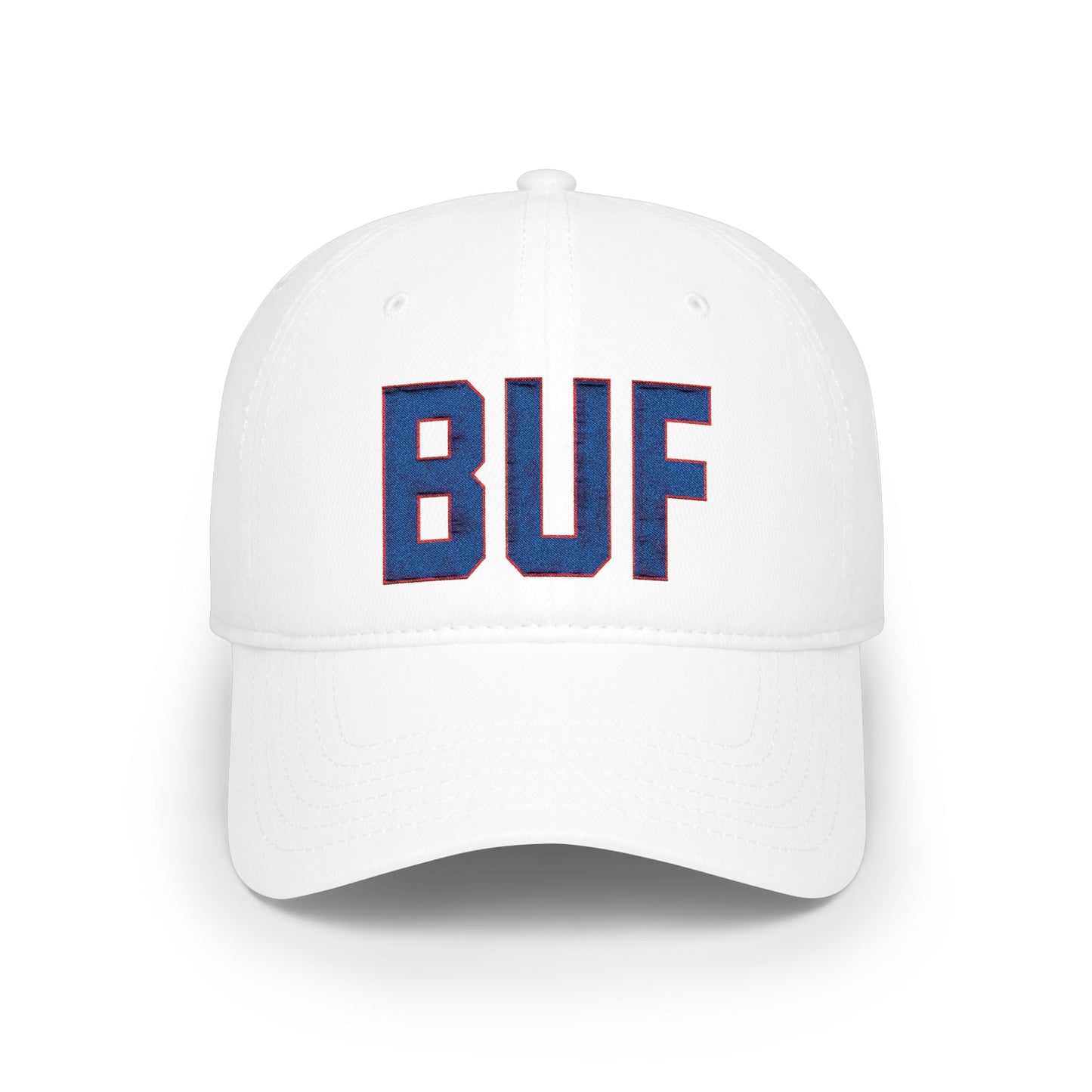 BUF Buffalo Football Hat – White Embroidered Hat