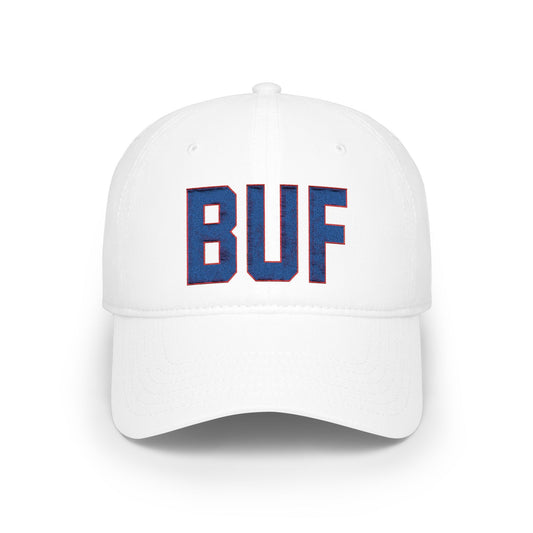 BUF Buffalo Football Hat – White Embroidered Hat