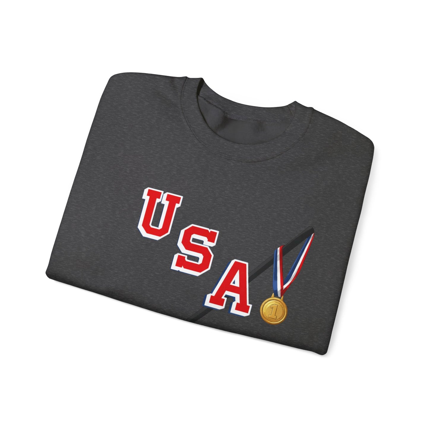 USA Hockey Sweatshirt with Gold Medal Graphic