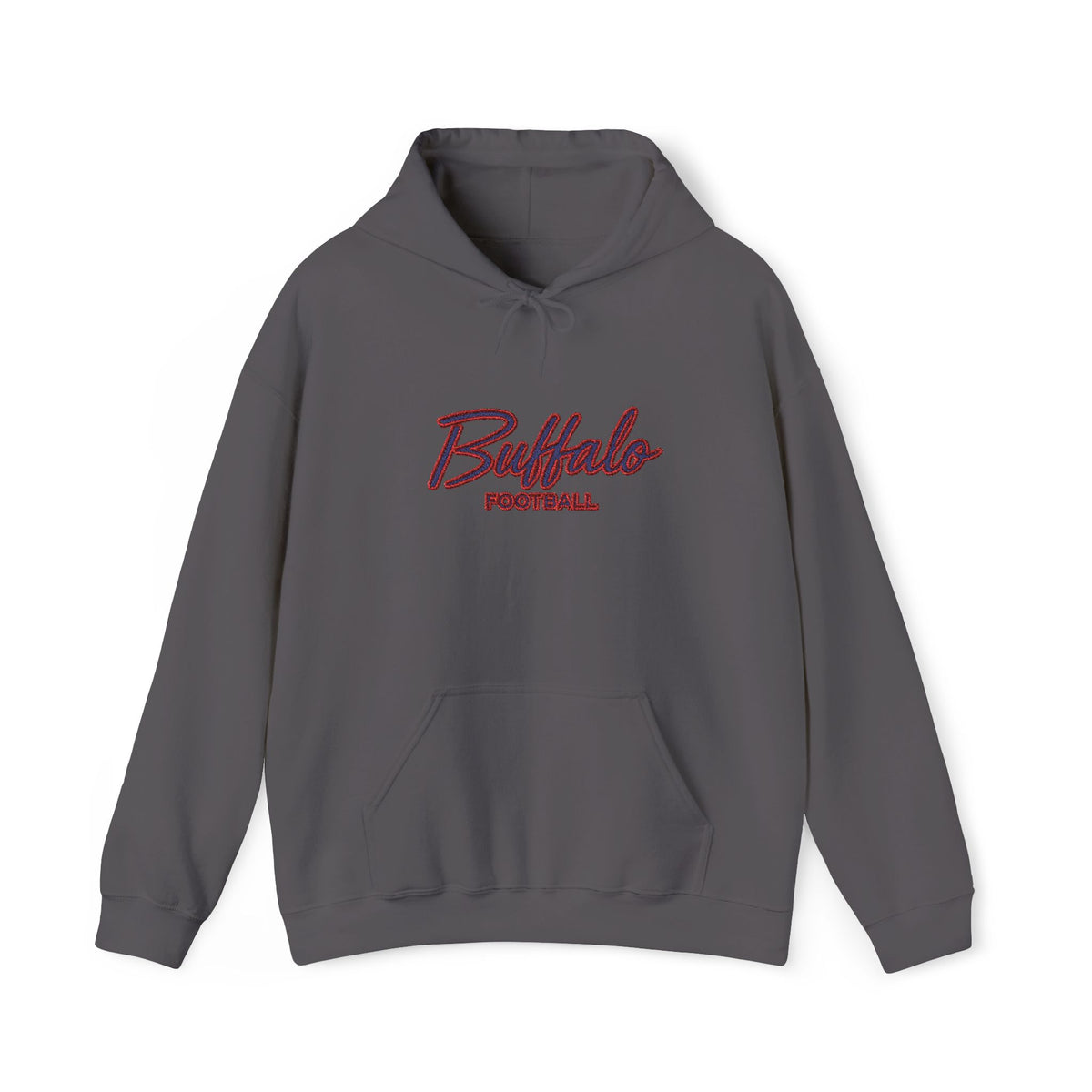 Buffalo Football Hoodie — Vintage Script Sports Pullover - EMBROIDERED