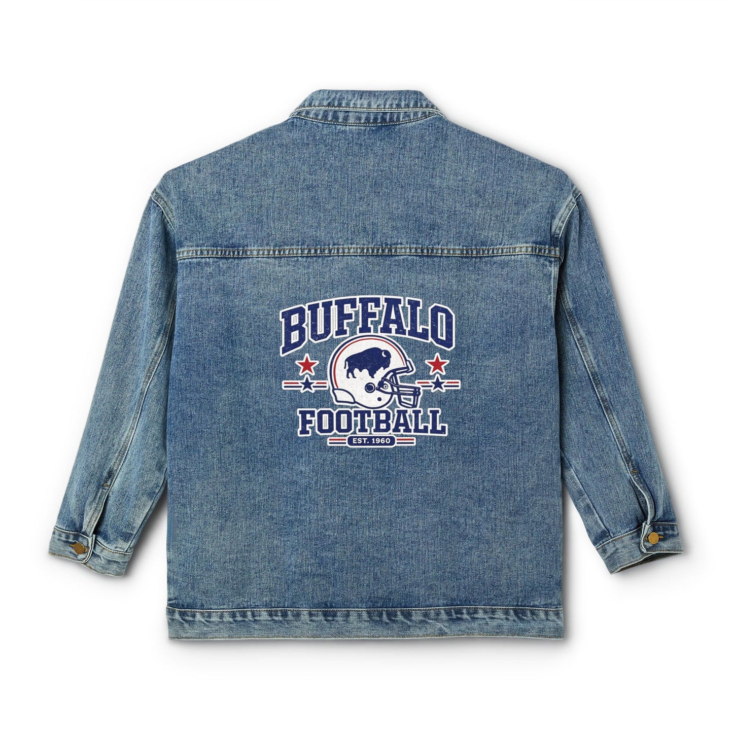 Women’s Buffalo Football Denim Jacket | Vintage Game Day Jean Jacket