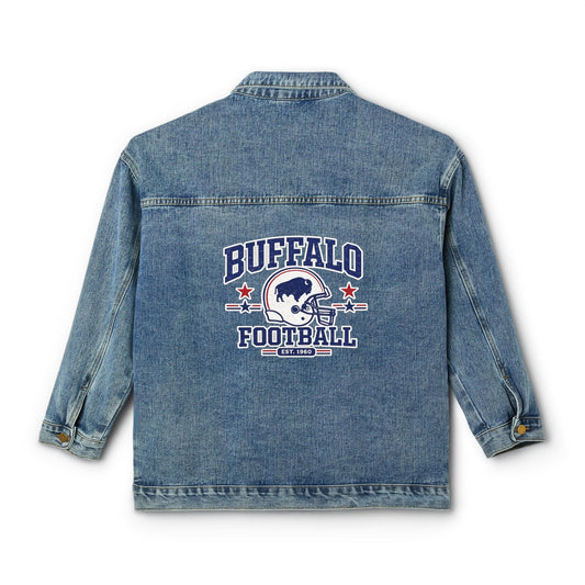 Women’s Buffalo Football Denim Jacket | Vintage Game Day Jean Jacket