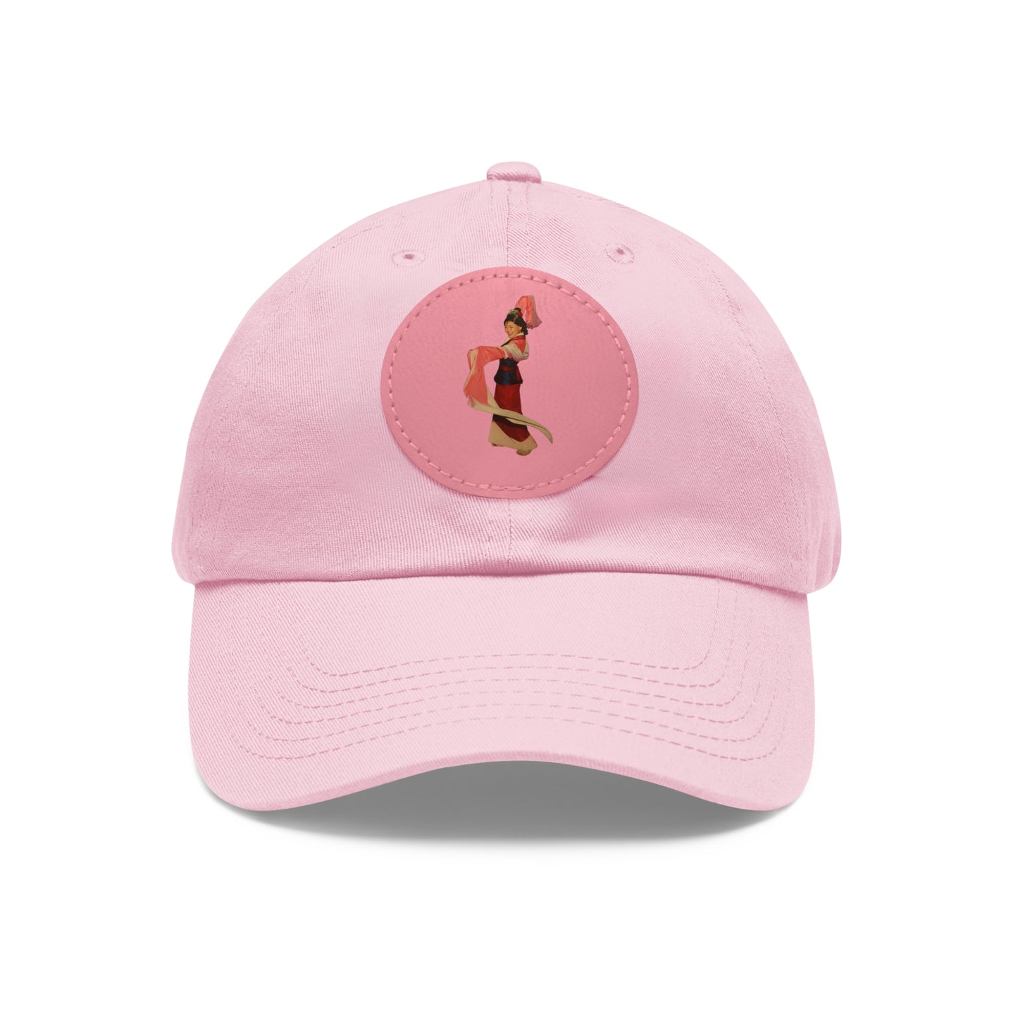 Vintage Pin-Up Leather Patch Dad Hat — Retro Pinup Girl Embroidered Cap